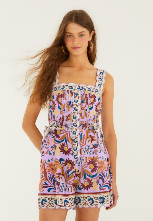 Farm Rio Flower Tiles Romper