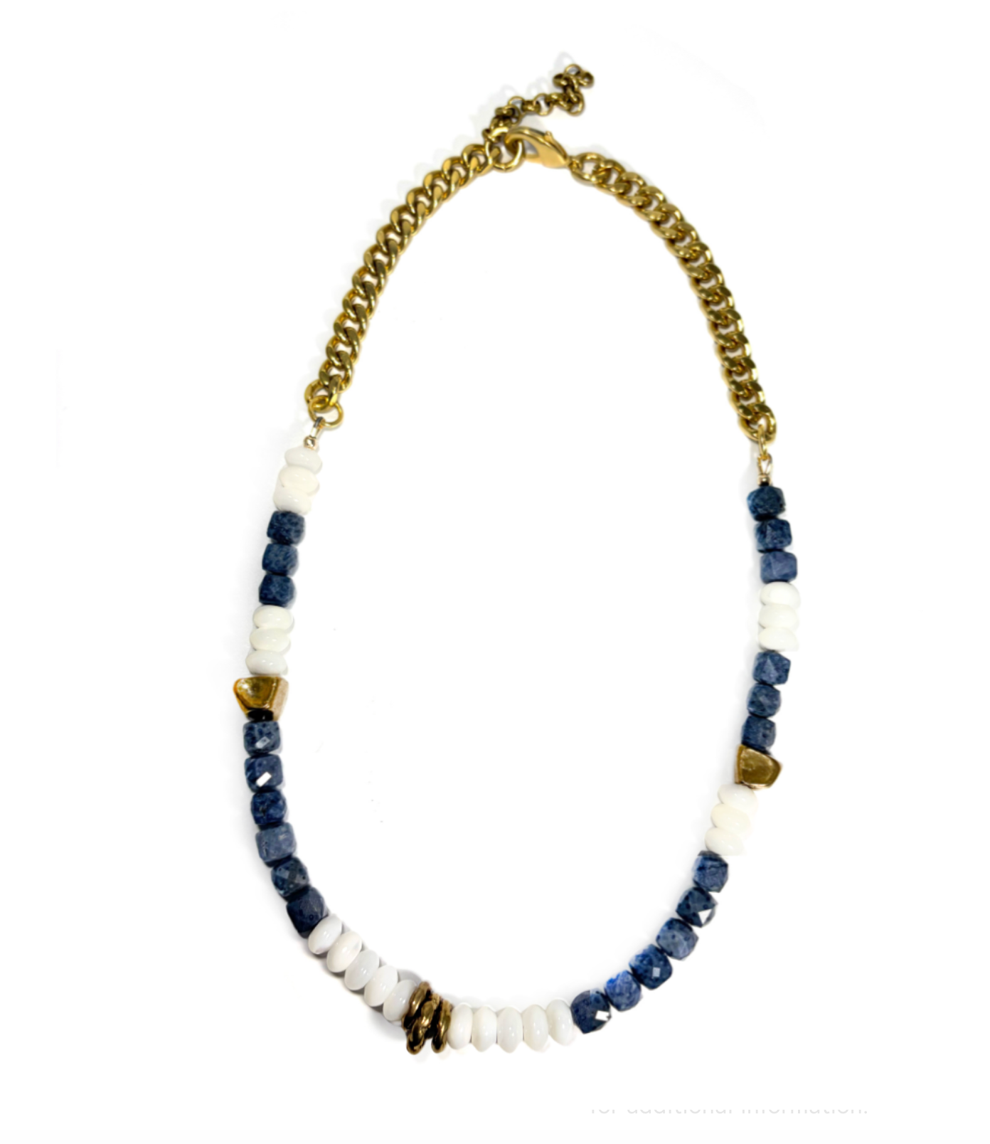 Rachel Nathan Blue Sponge Coral & Mother of Pearl Necklace