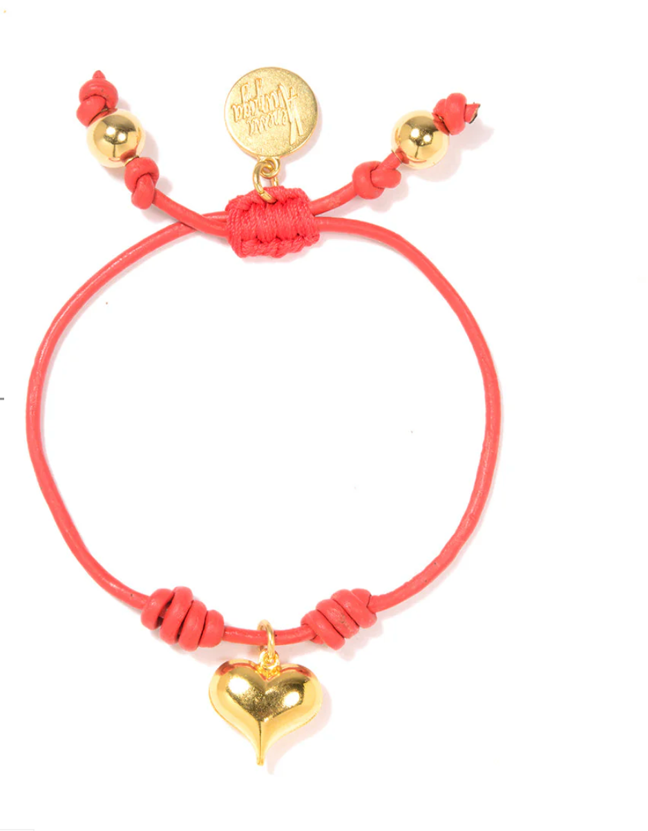 VA Love Heart Leather Bracelet