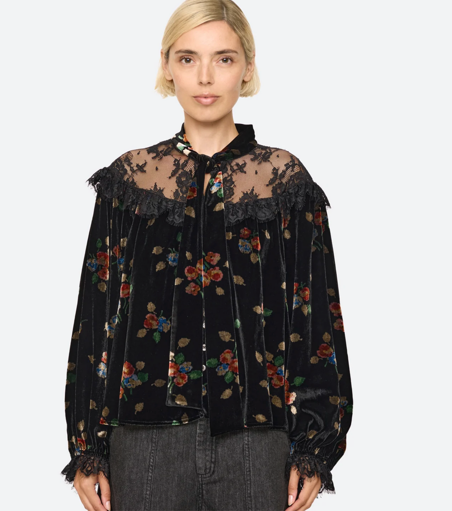 Sea NYC Leda Tie Neck Top