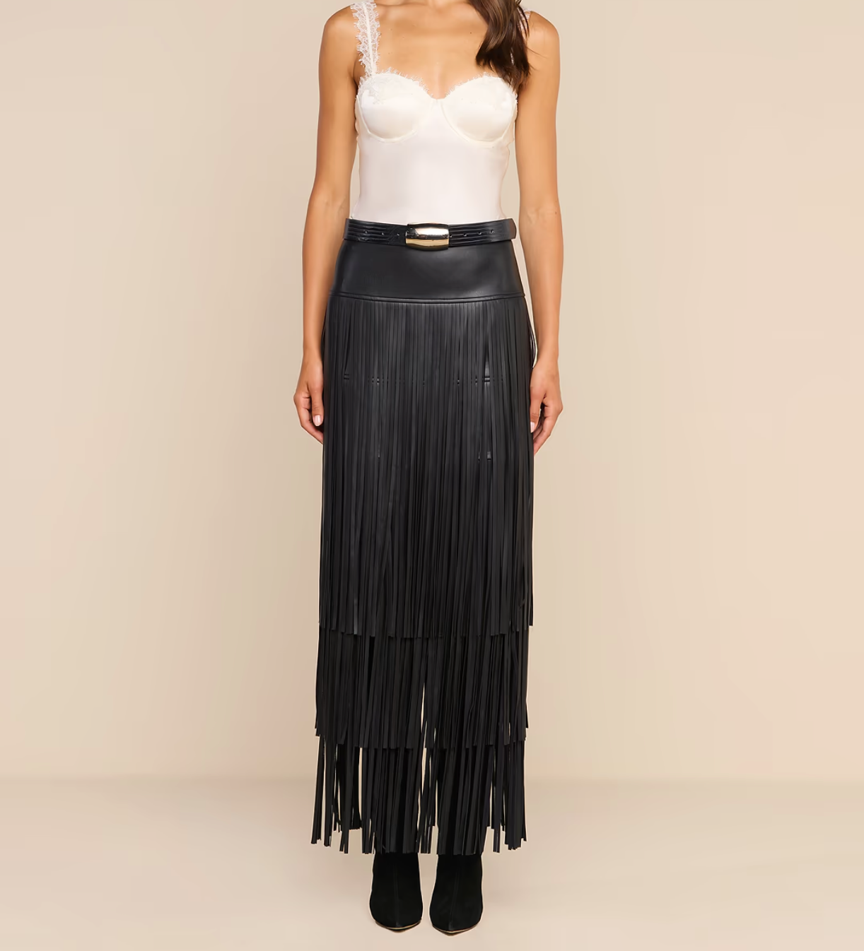 L'Agence Karoline Fringe Skirt