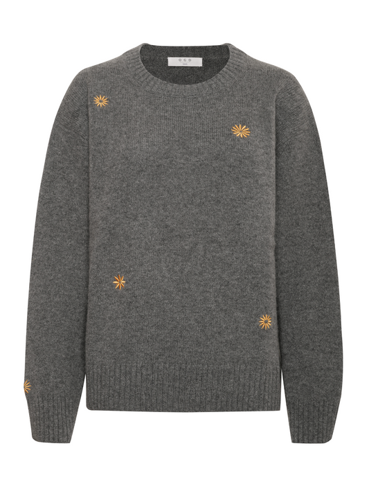 One Grey Day Daisy Crewneck