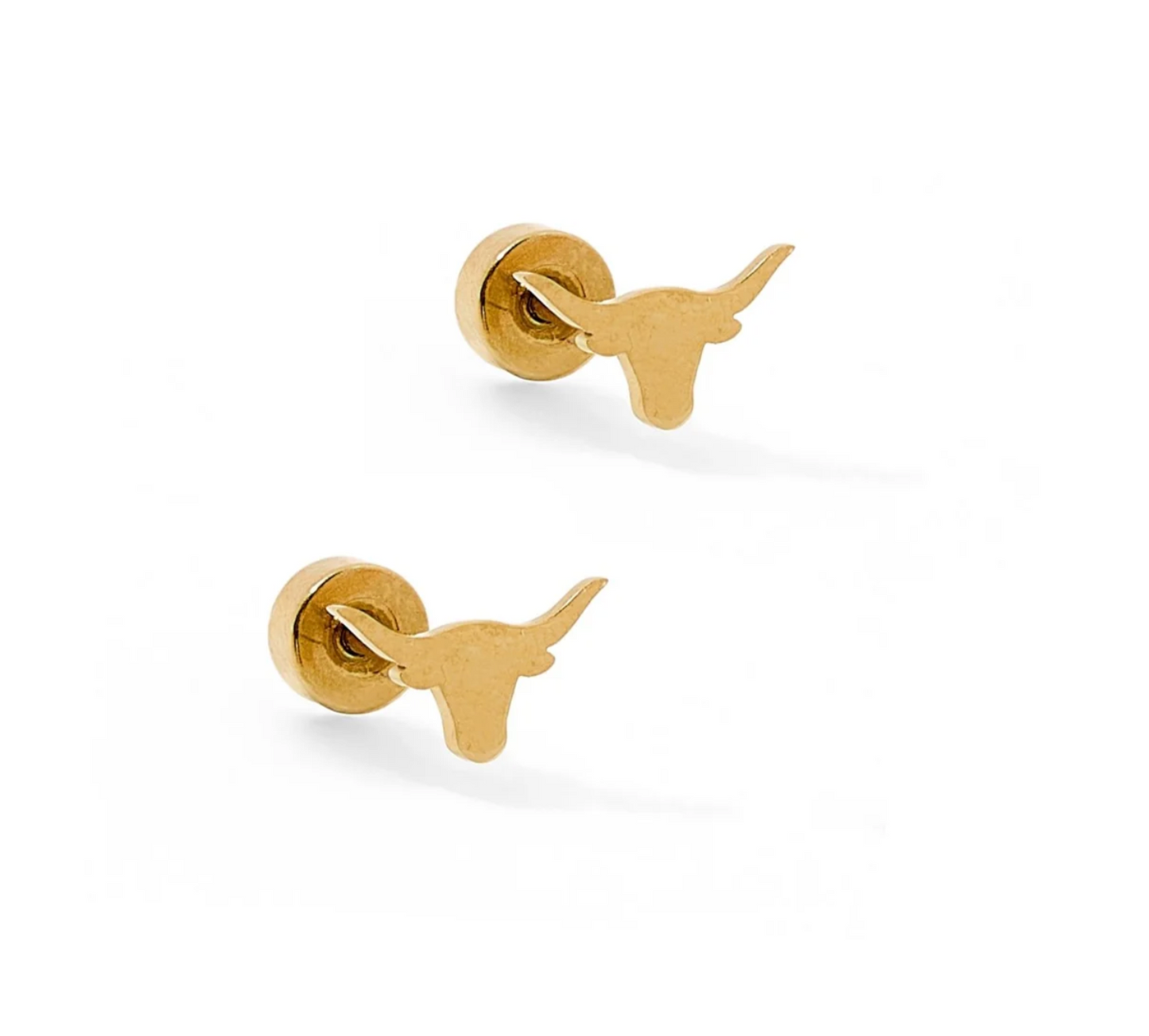 LinnyCo Texas Steer Screwback Earrings