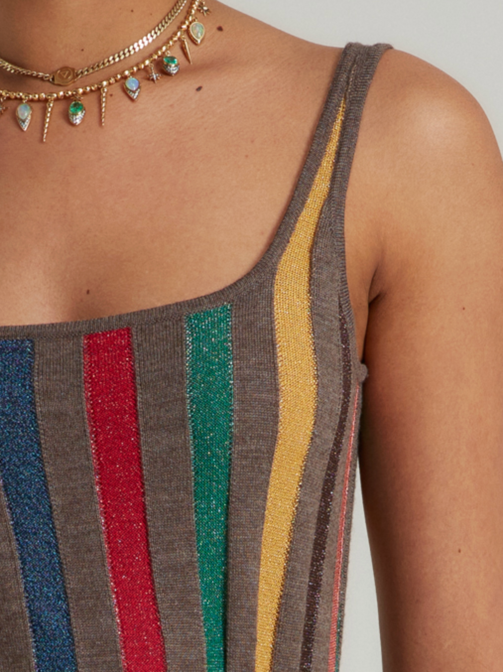 Saloni Stripe Cutout Dress
