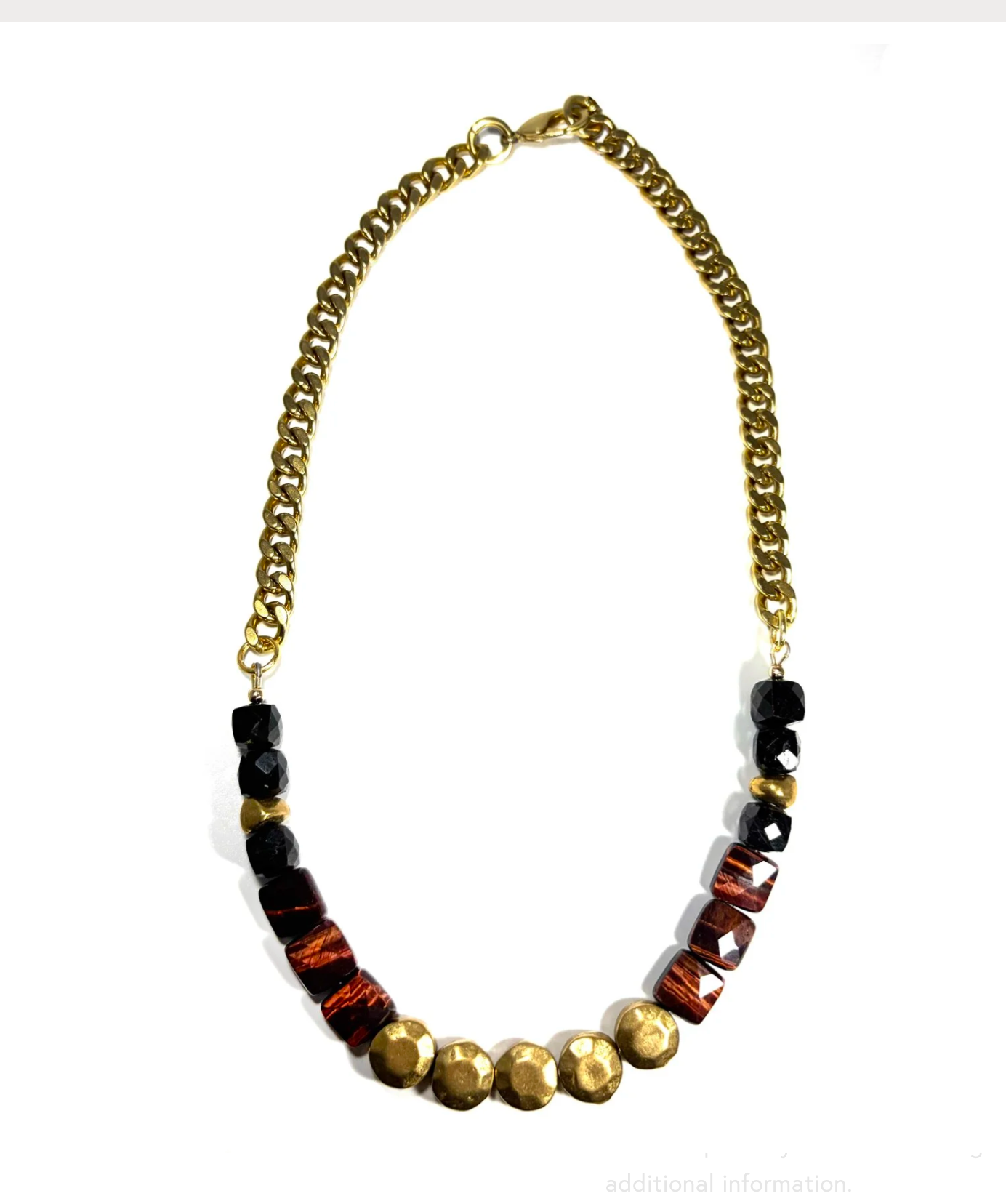 Rachel Nathan Red Tiger's Eye & Brass Sand Dollar