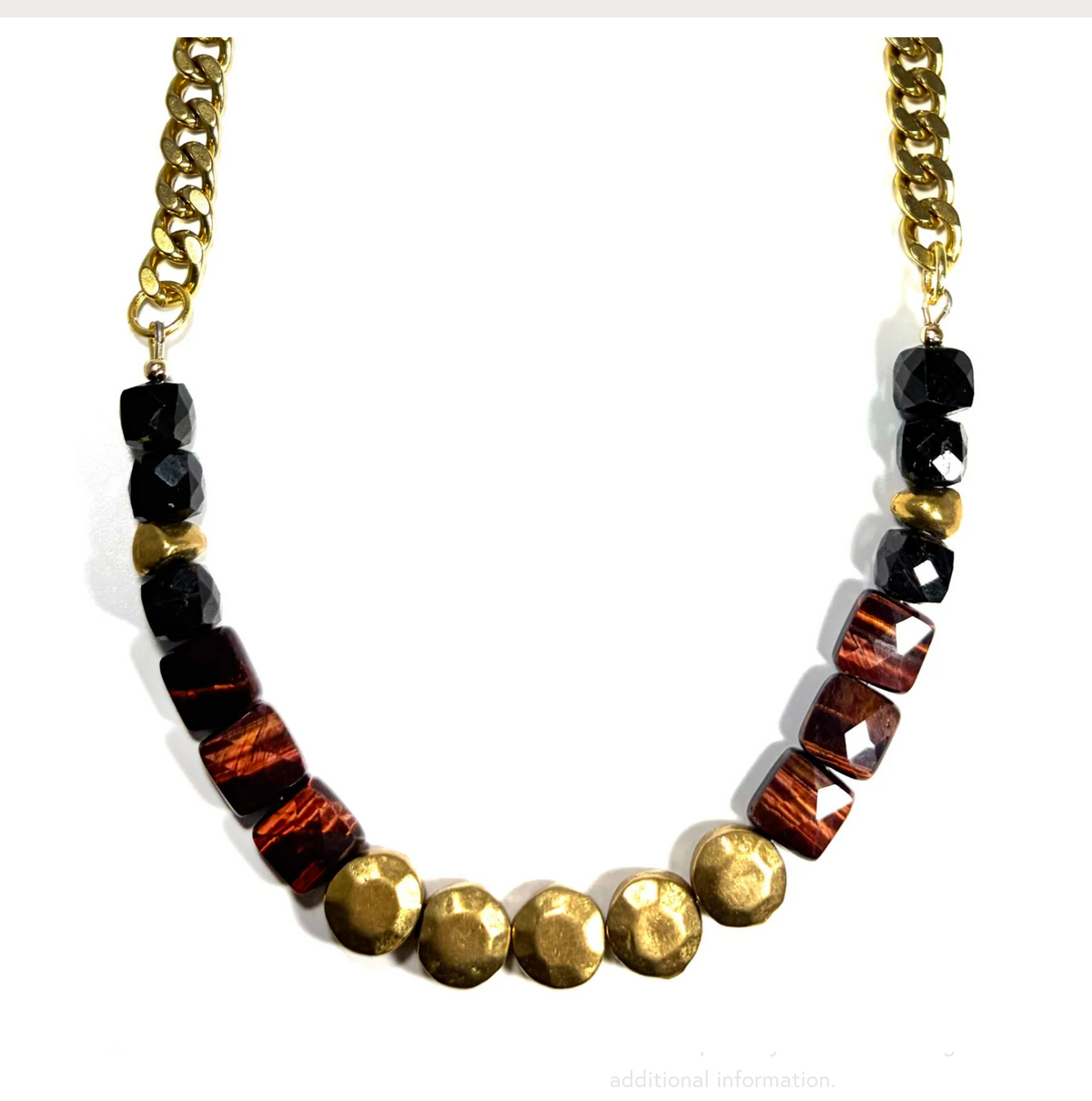 Rachel Nathan Red Tiger's Eye & Brass Sand Dollar