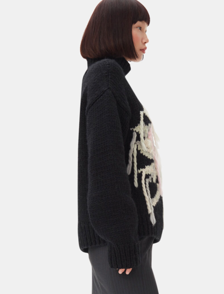 Ganni Graphic Wool Turtleneck