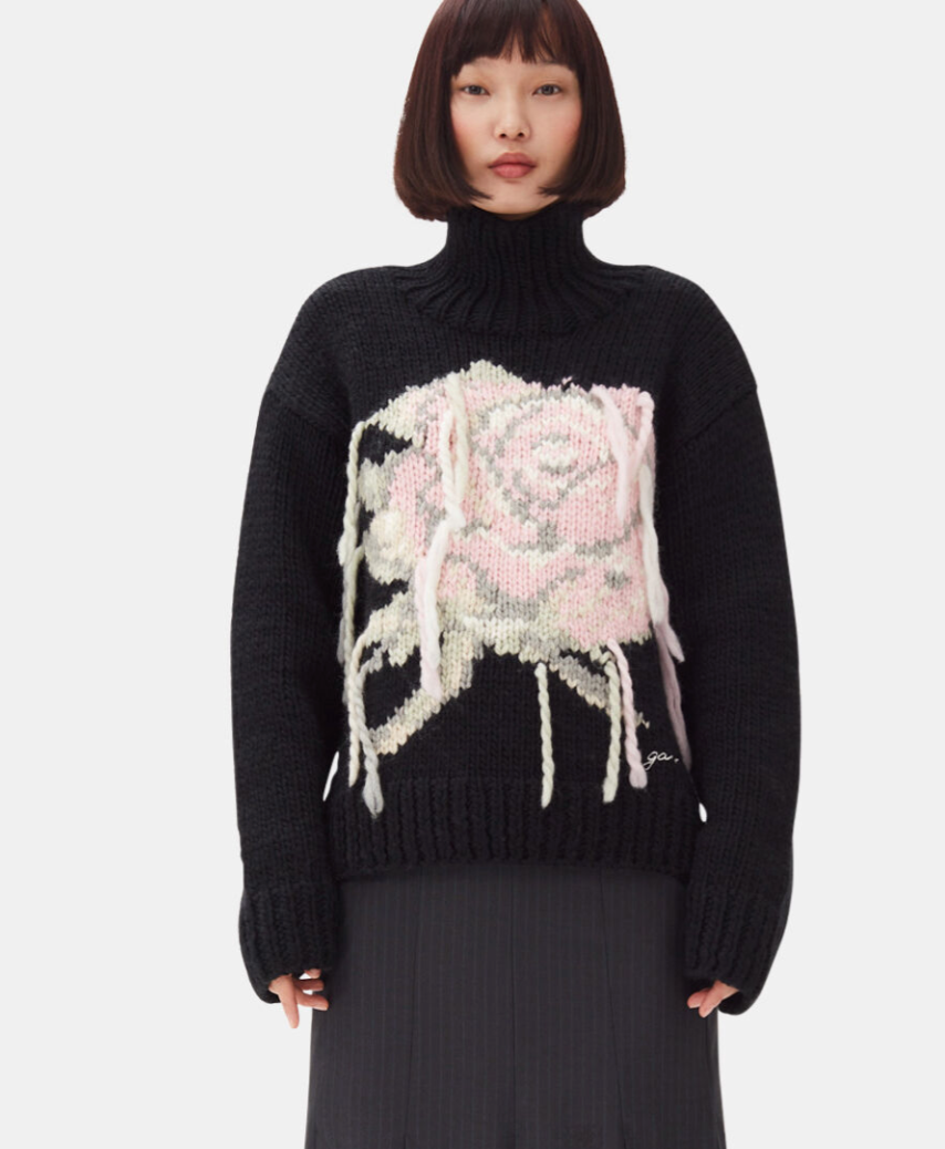 Ganni Graphic Wool Turtleneck