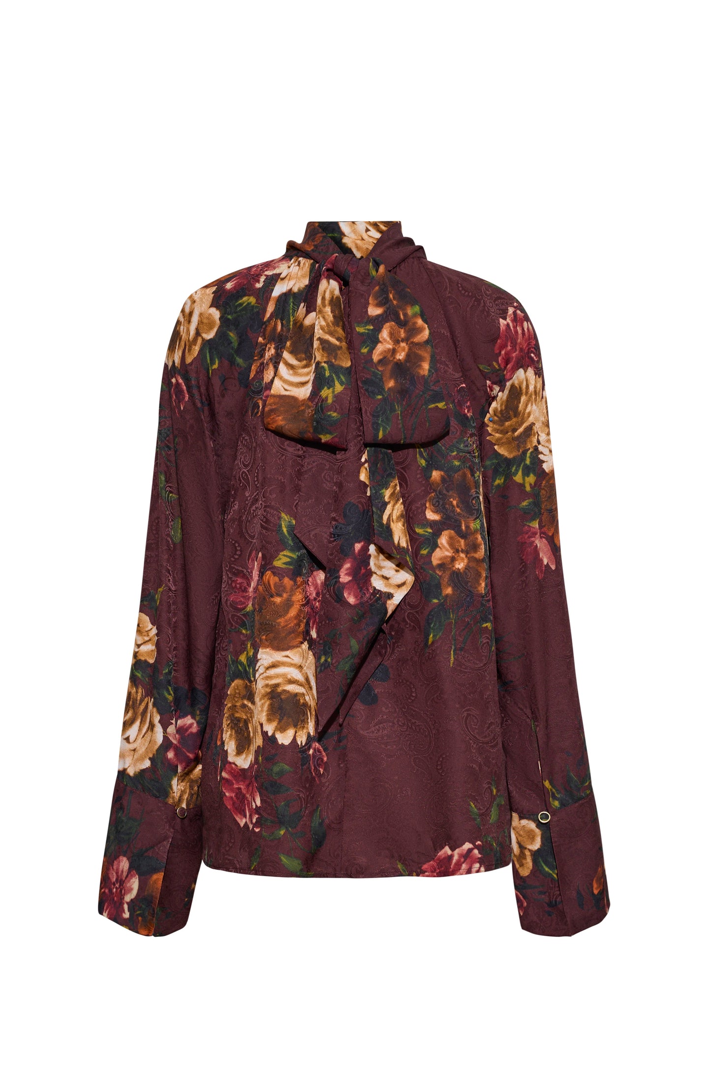 Cara Cara Sundance Blouse in Ariana Flora Merlot, back view