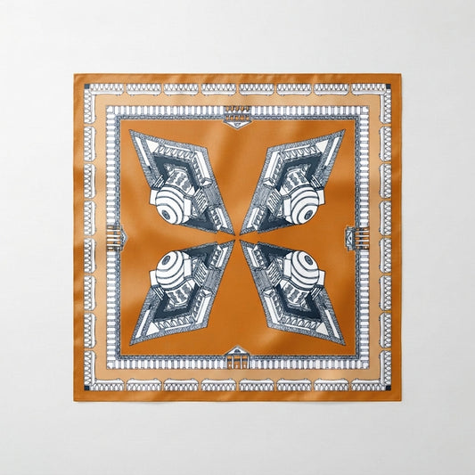 The Clearly Collective Charlottesville Tundy Scarf in Orange, full studio view