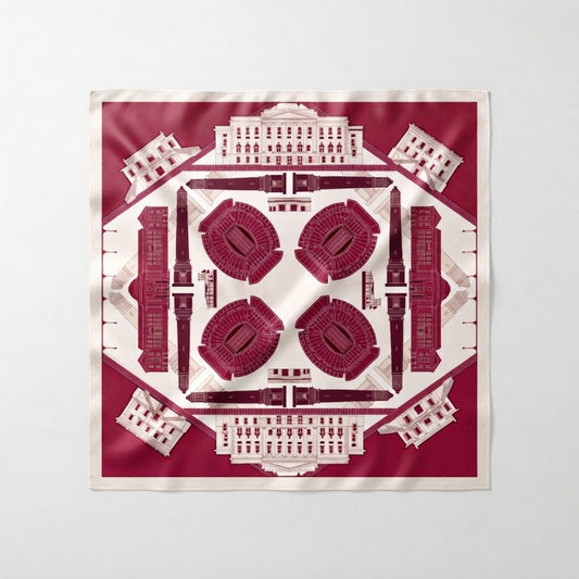 The Clearly Collective Tuscaloosa Scarf in Crimson, full studio view