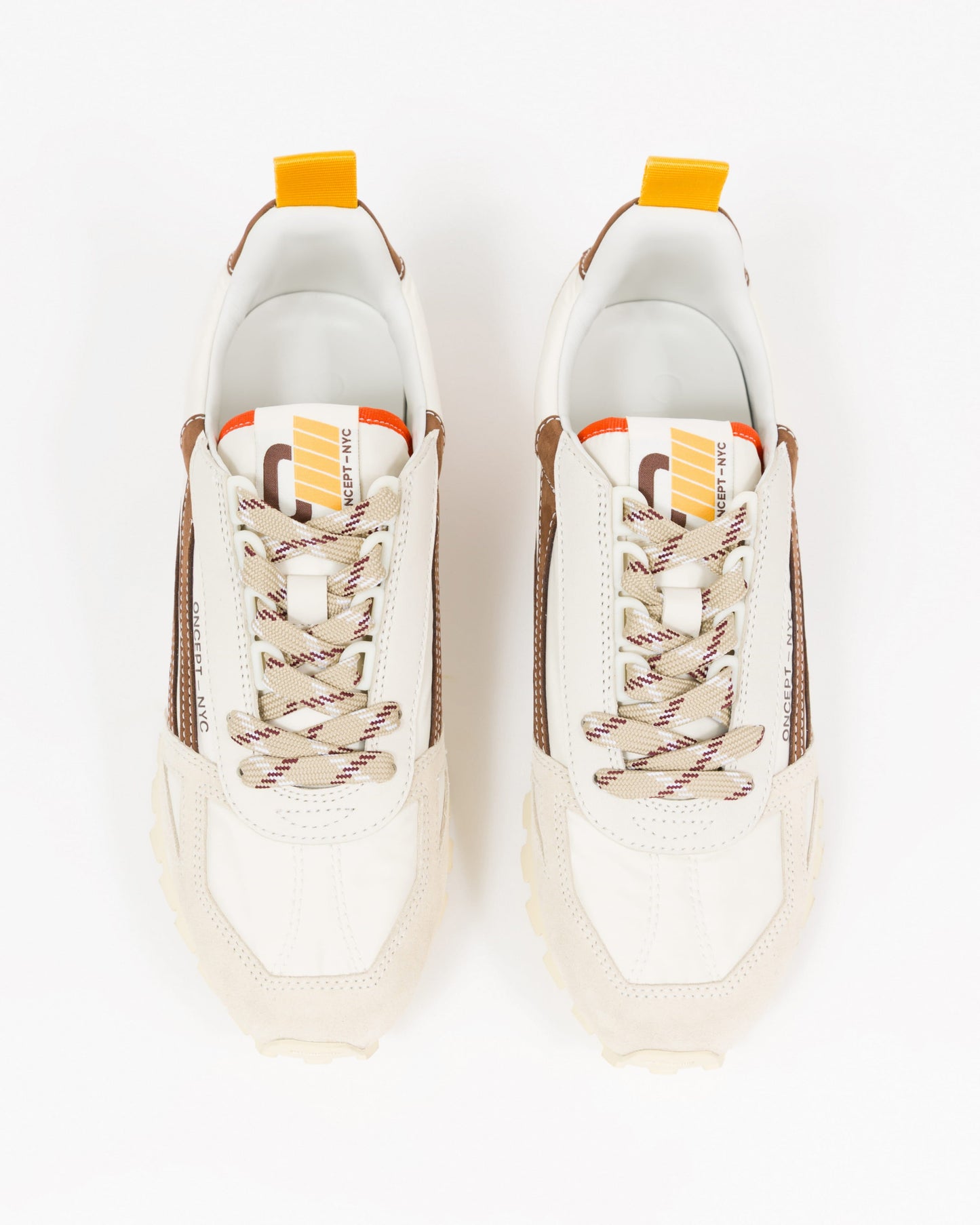 Oncept Toronto Sneaker in Stucco, top view showing laces and tongue
