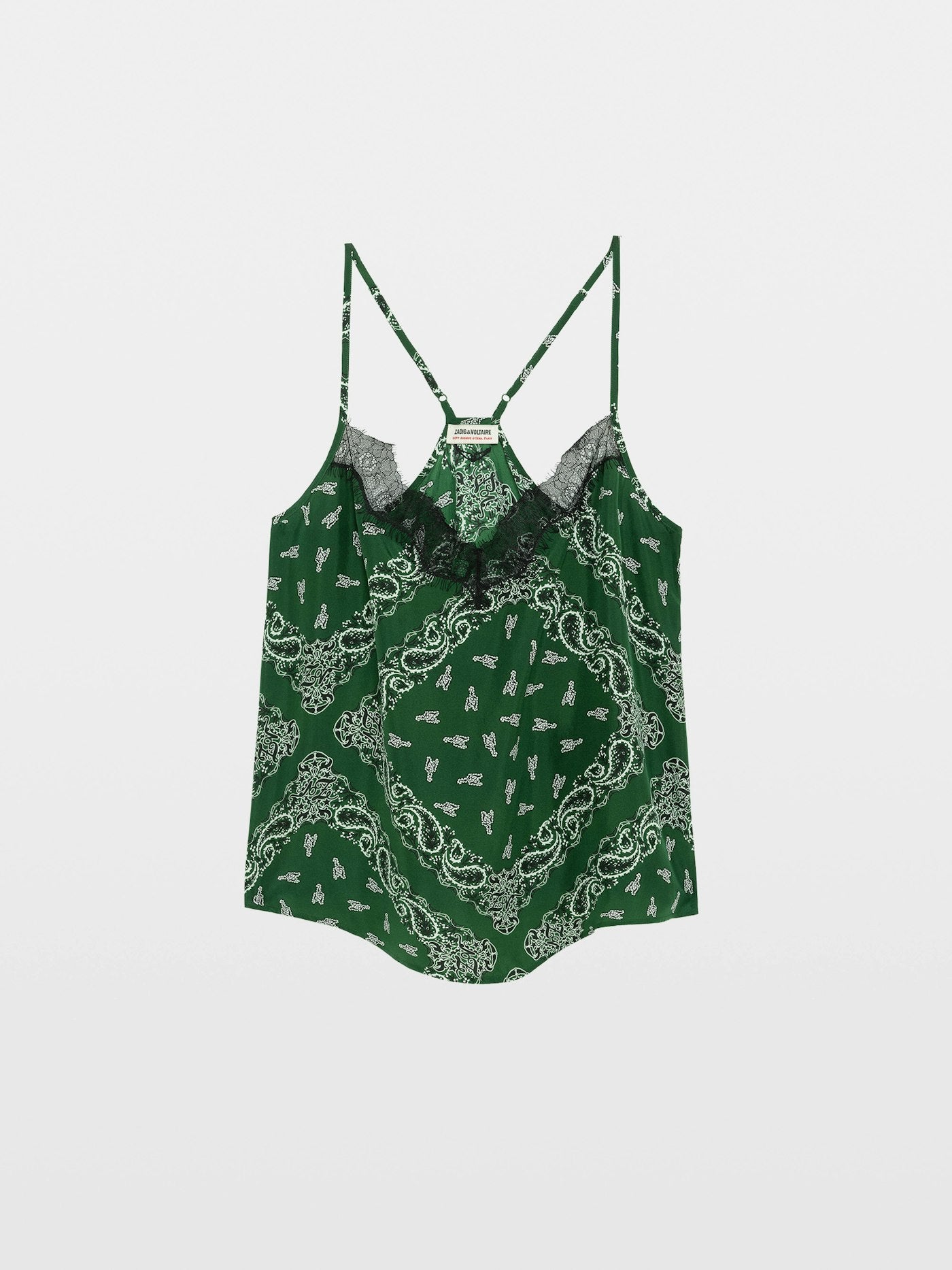 Zadig & Voltaire Cespa Bandana Camisole in Meadow green, front product view