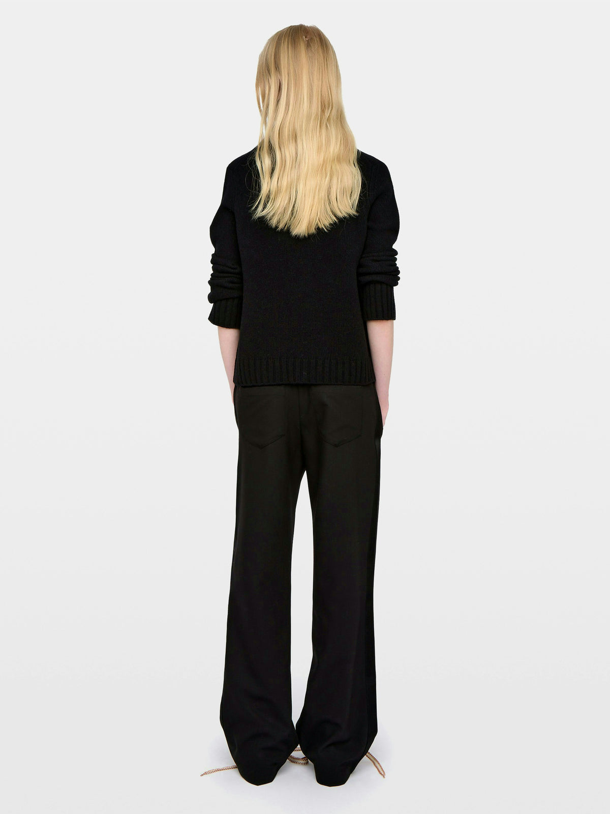Zadig & Voltaire Poma Pants in black, shown on model, back view