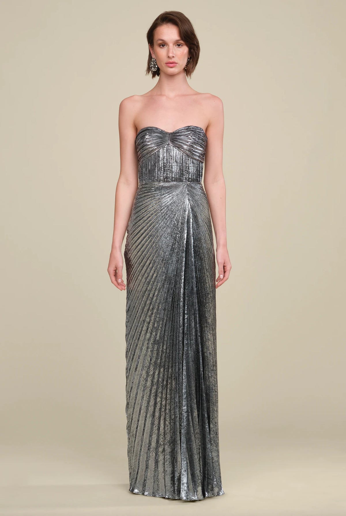 AMUR Joyceann Sweetheart Gown in Sterling