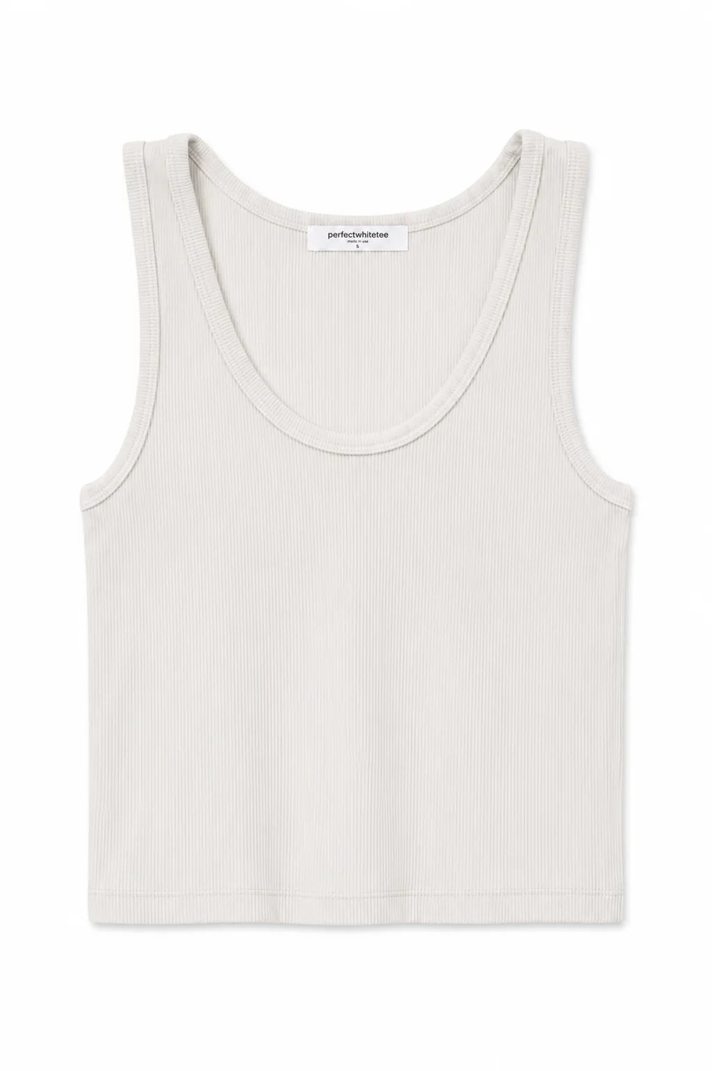 perfectwhitetee Blondie rib tank in Whitecap Grey, product view
