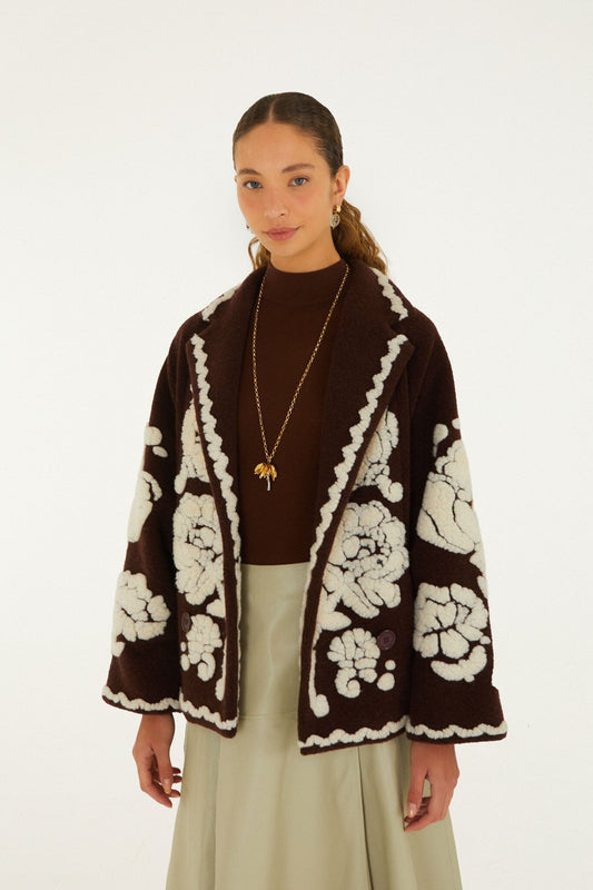 Farm Rio Flowers Fleece Coat