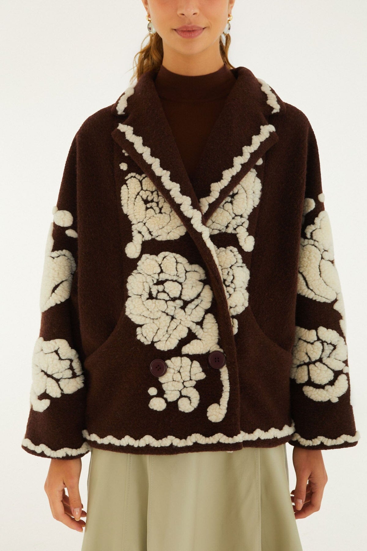 Farm Rio Flowers Fleece Coat