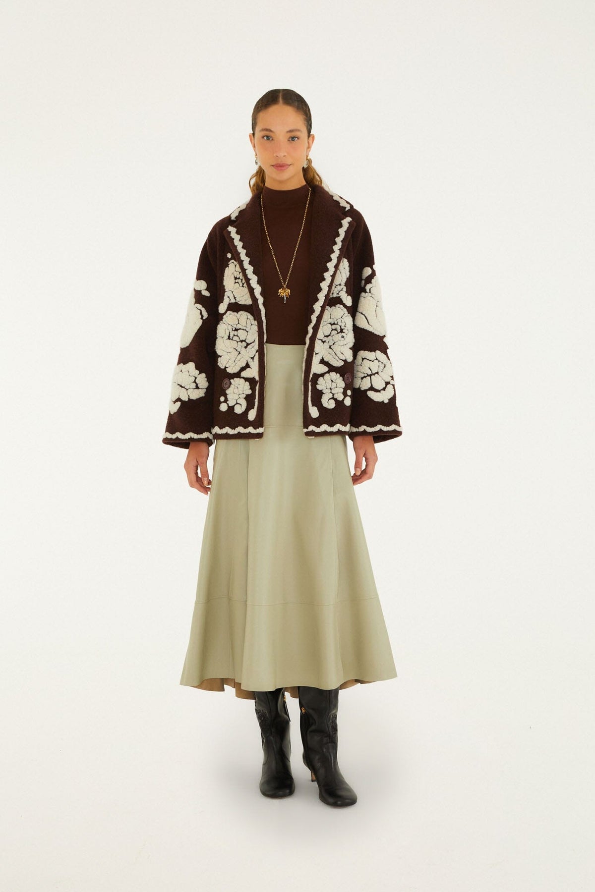 Farm Rio Flowers Fleece Coat
