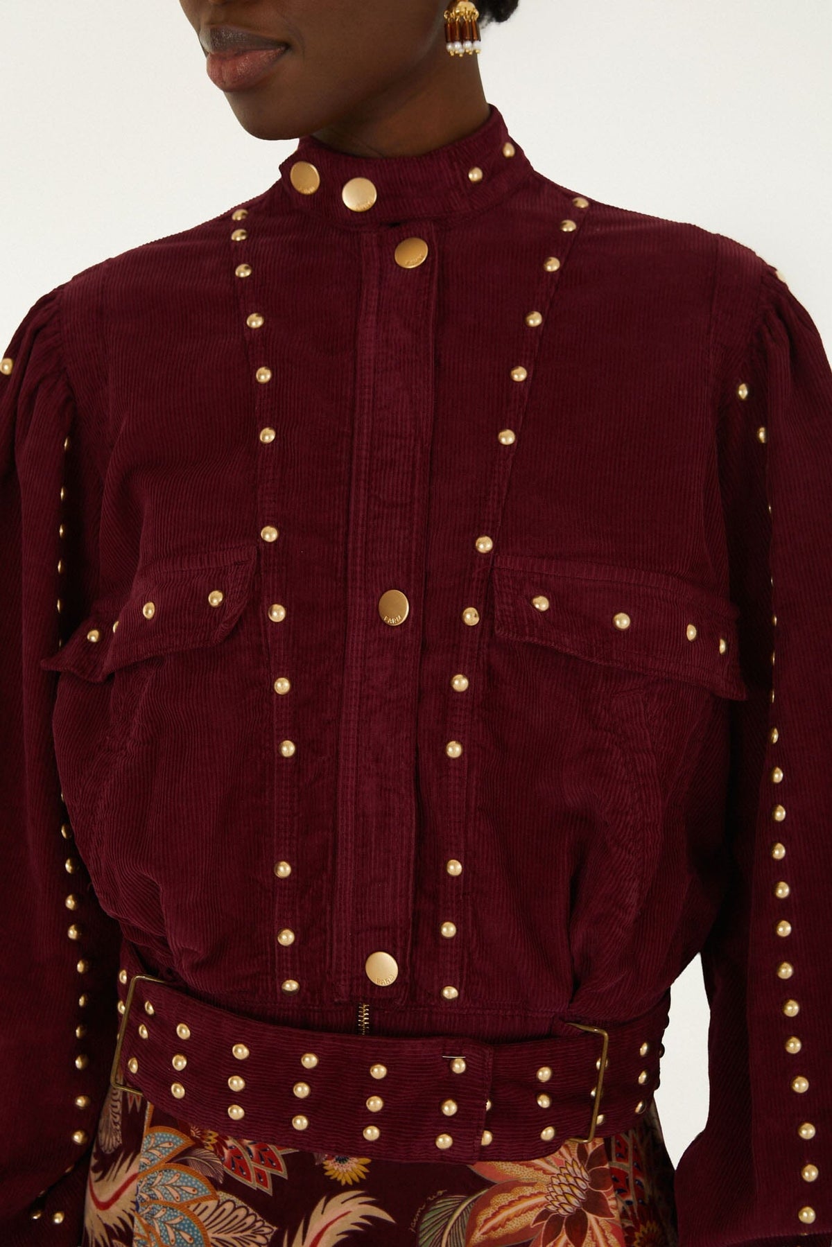 Farm Rio Studded Corduroy Jacket