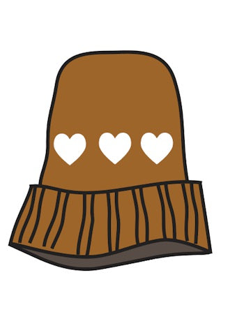 GOGO Hearts Rib Toque Leather/Snow