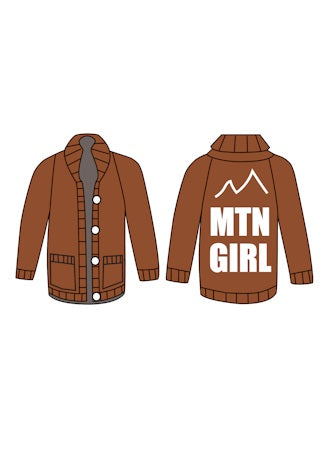 GOGO Long Mountain Girl Cardigan Leather/Snow
