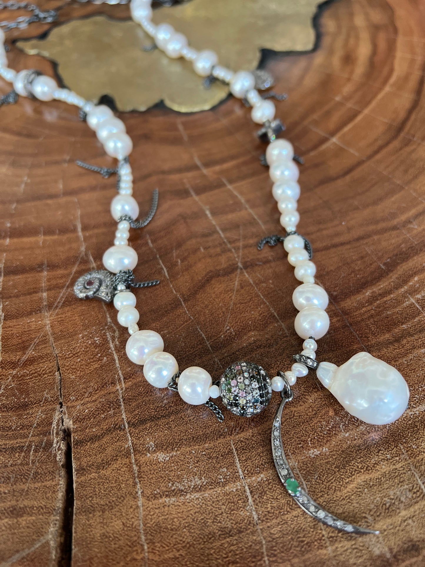 Patricia Arango Freshwater Pearl Charm Necklace