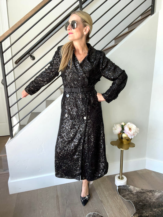 self-portrait Sequin Coat