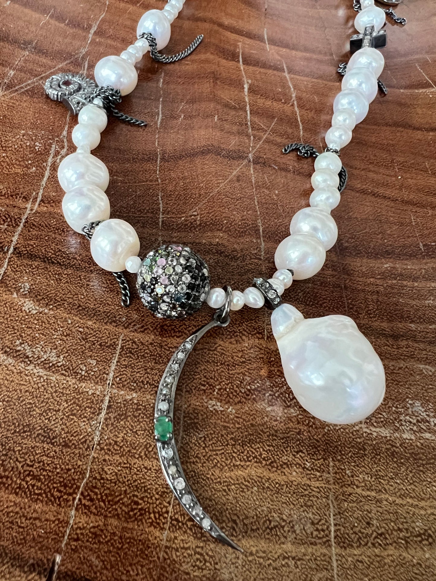 Patricia Arango Freshwater Pearl Charm Necklace
