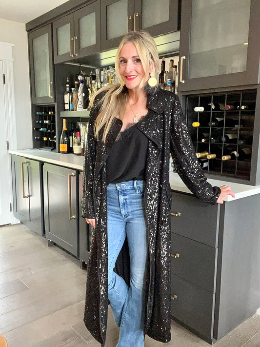 self-portrait Sequin Coat