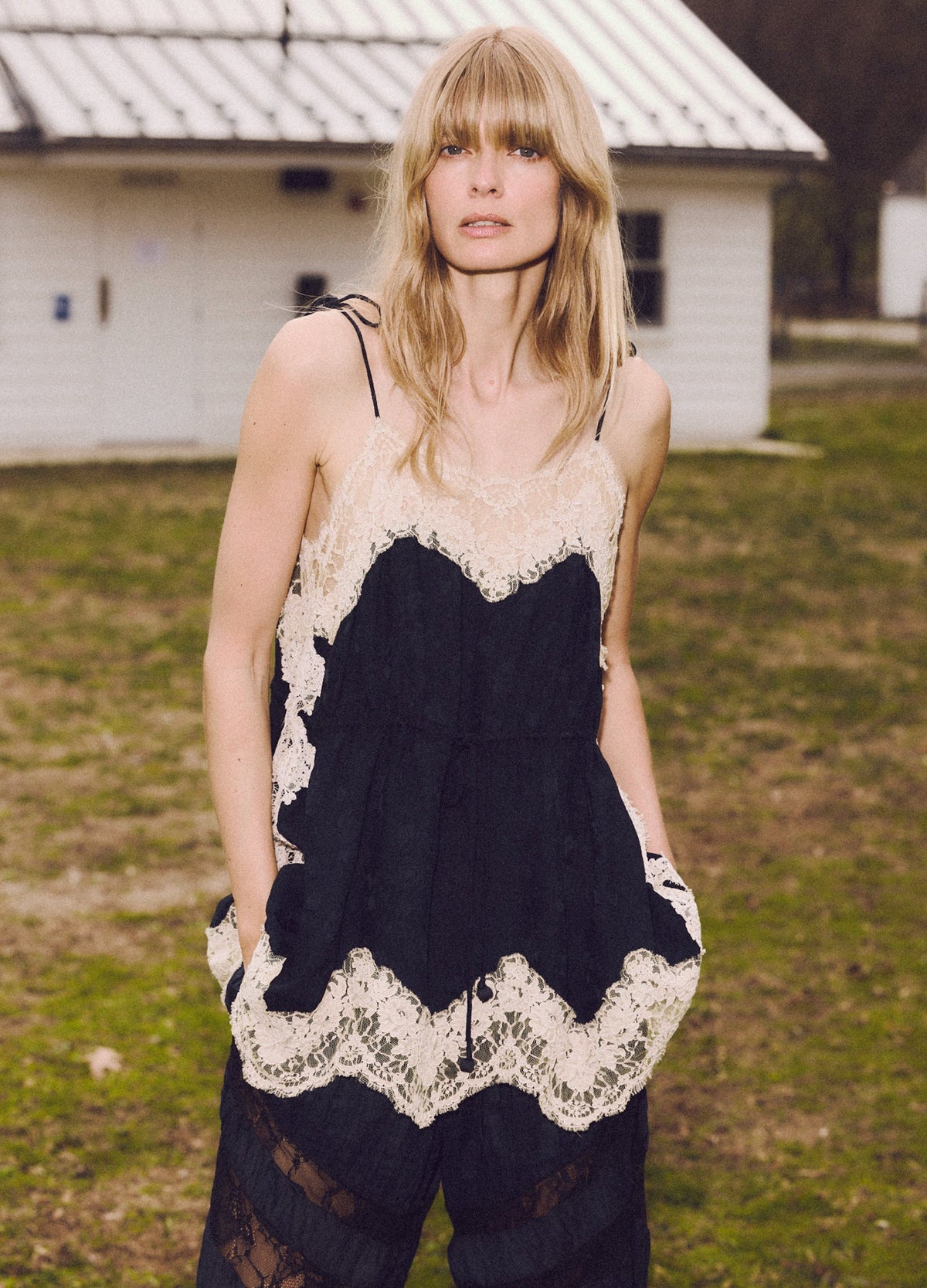 Sea NYC Shay Camisole in Navy - editorial