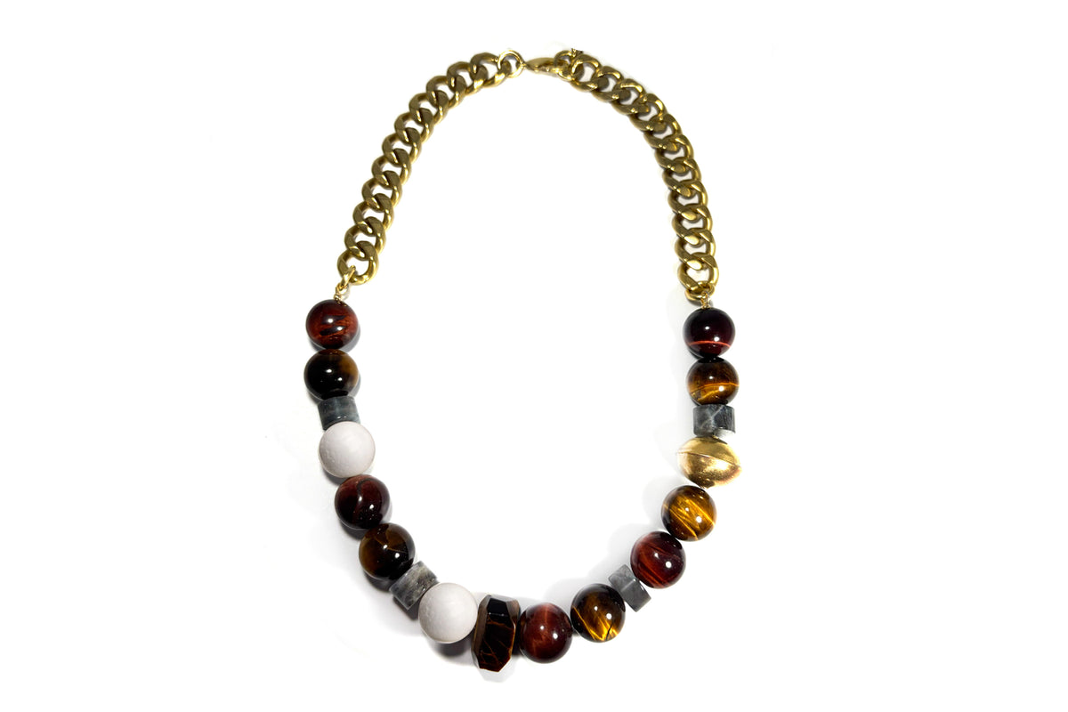 Rachel Nathan Big Beaded: Tiger's Eye necklace, alternate full view
