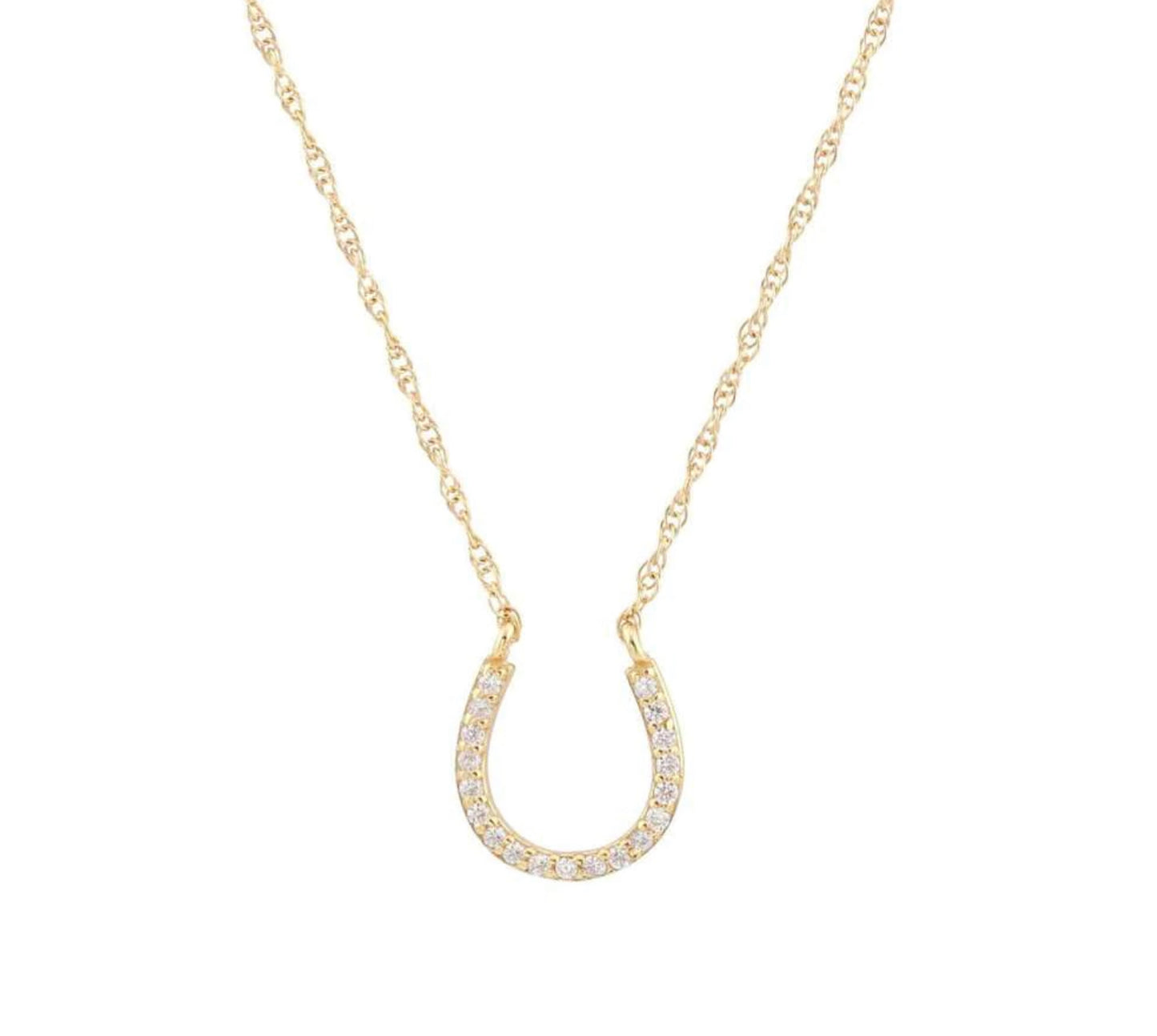 Kris Nations Pave Horseshoe Charm Necklace