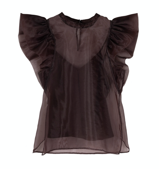 JS Corina Organza Ruffle Top