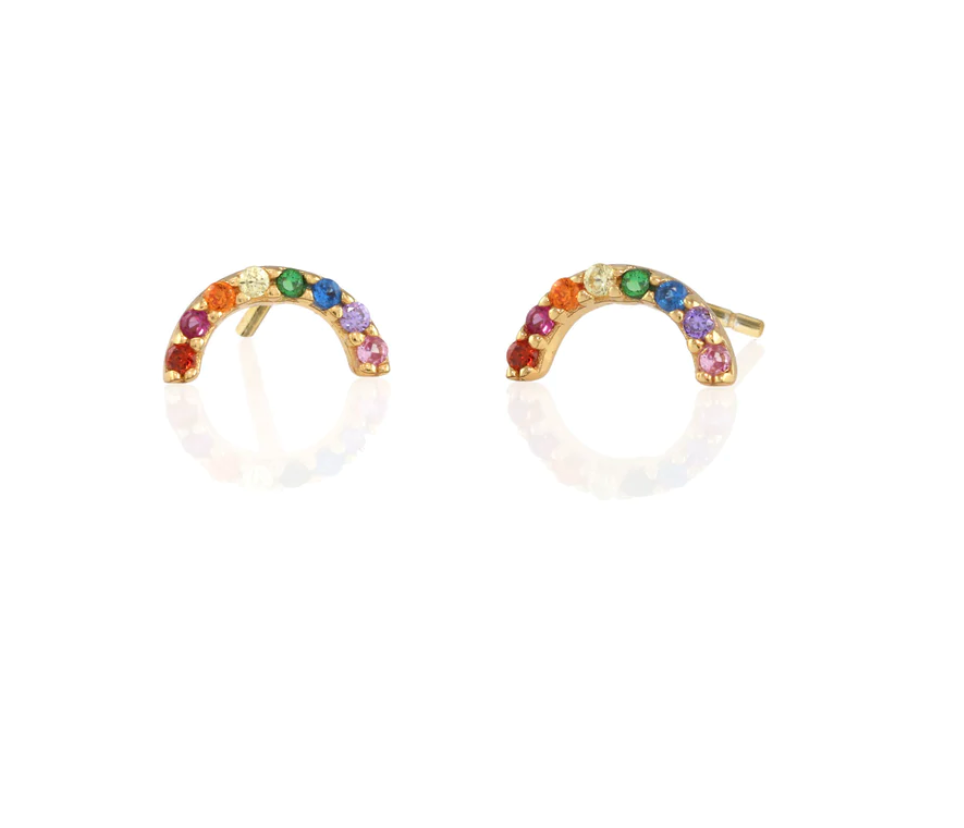 Kris Nations Rainbow Arc Crystal Stud Earring