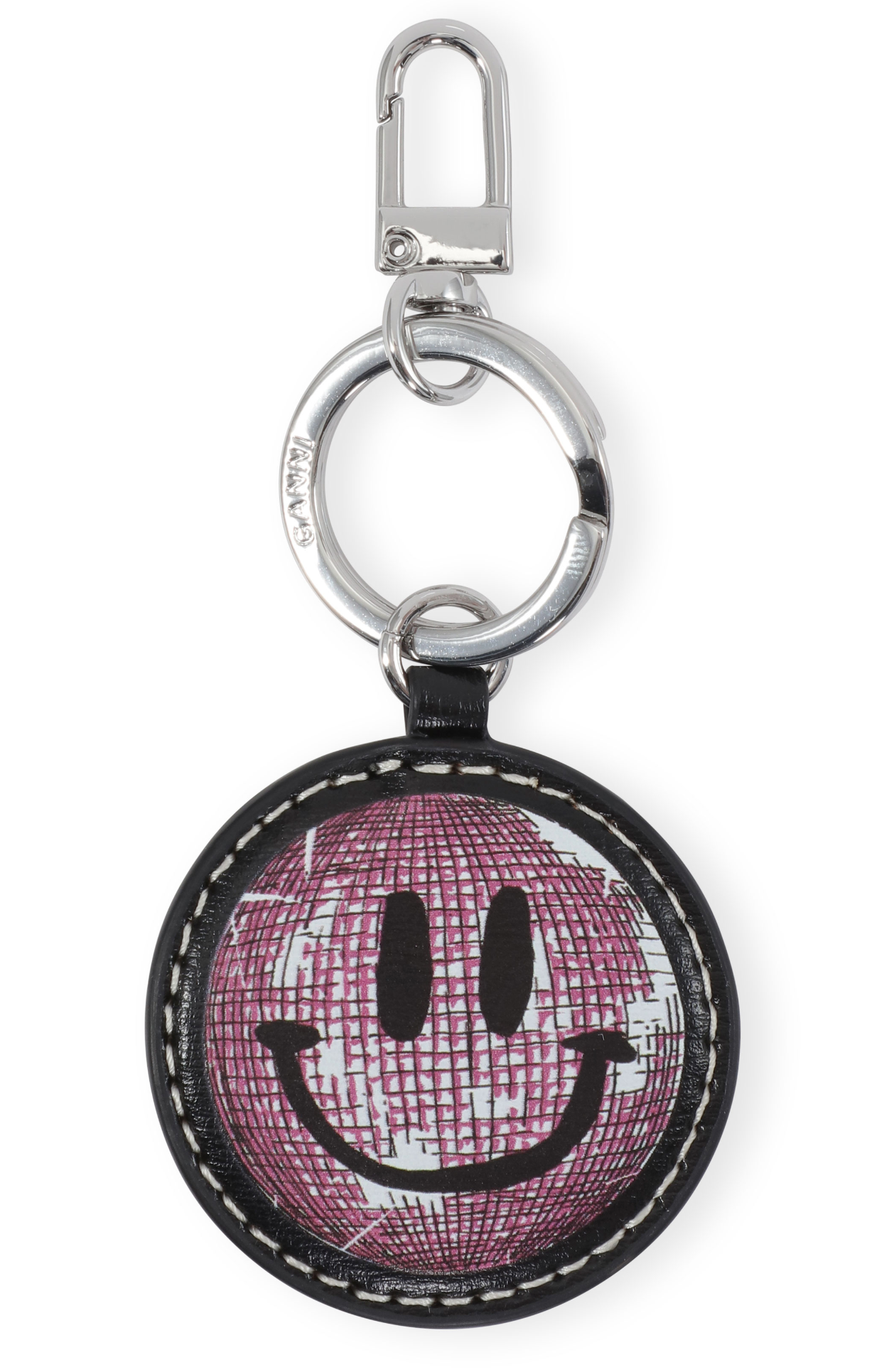 Ganni Pink Smiley Keychain