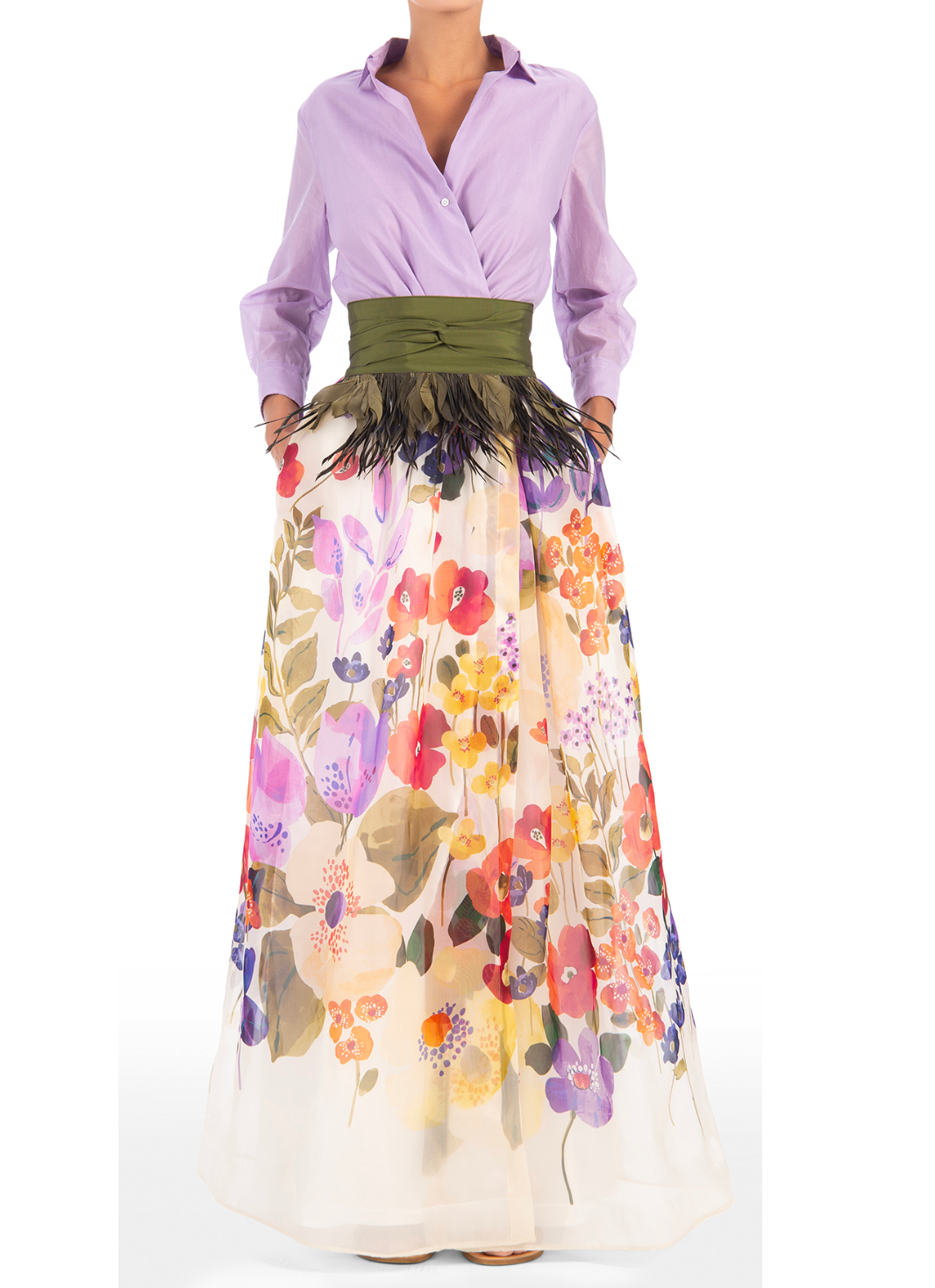 Sara Roka Jemma Purple Flower Gown