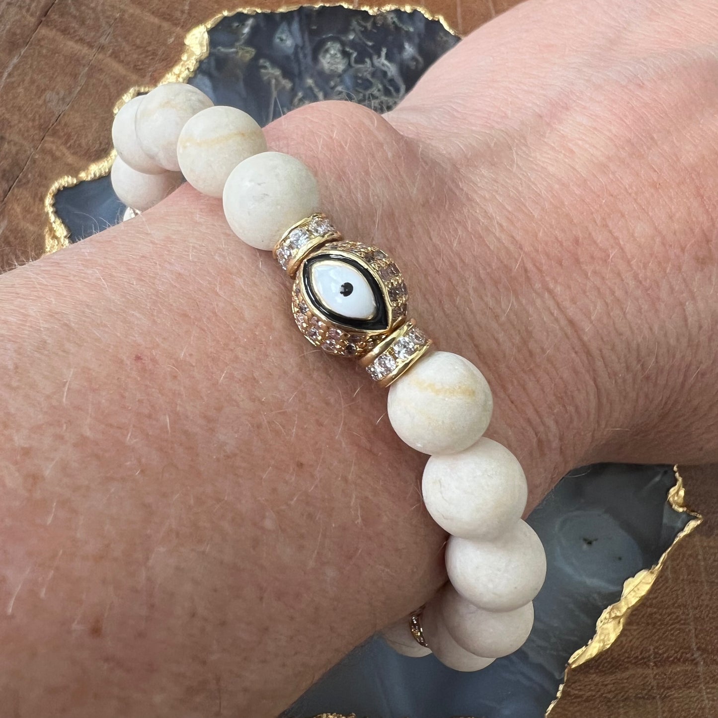 Ruby & Violet Riverstone Evil Eye Bracelet