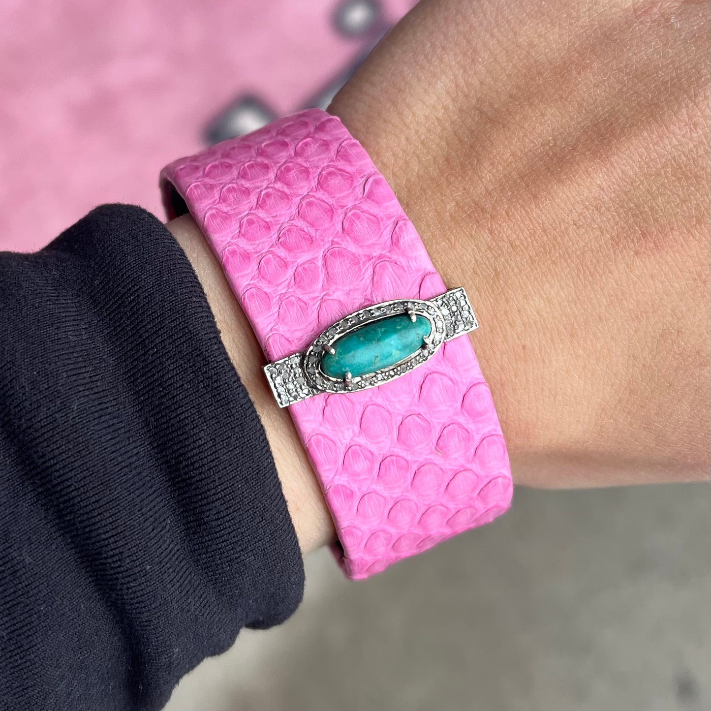 S. Carter Small Pink Turquoise Cuff