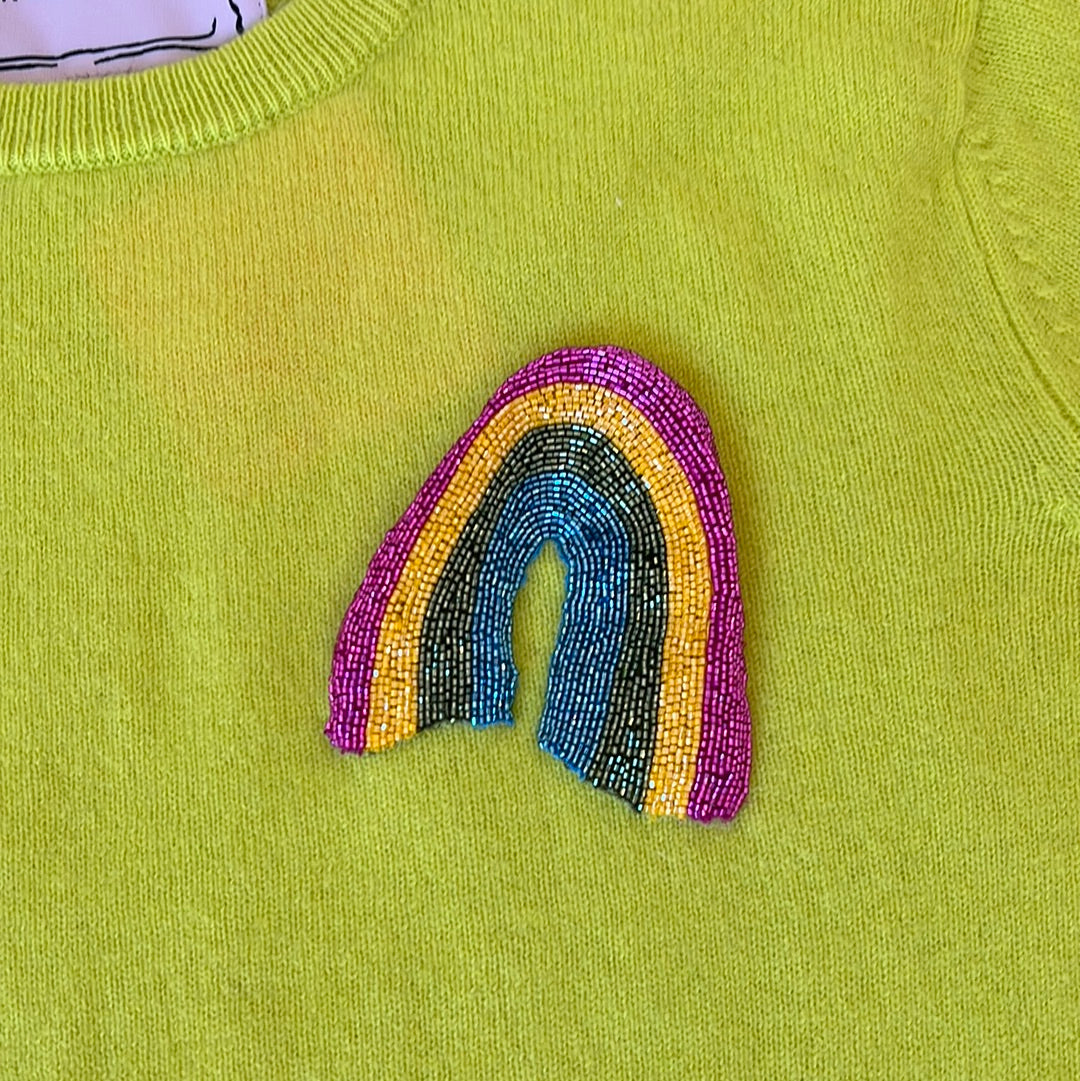 LF Beaded Rainbow Electric Sweater