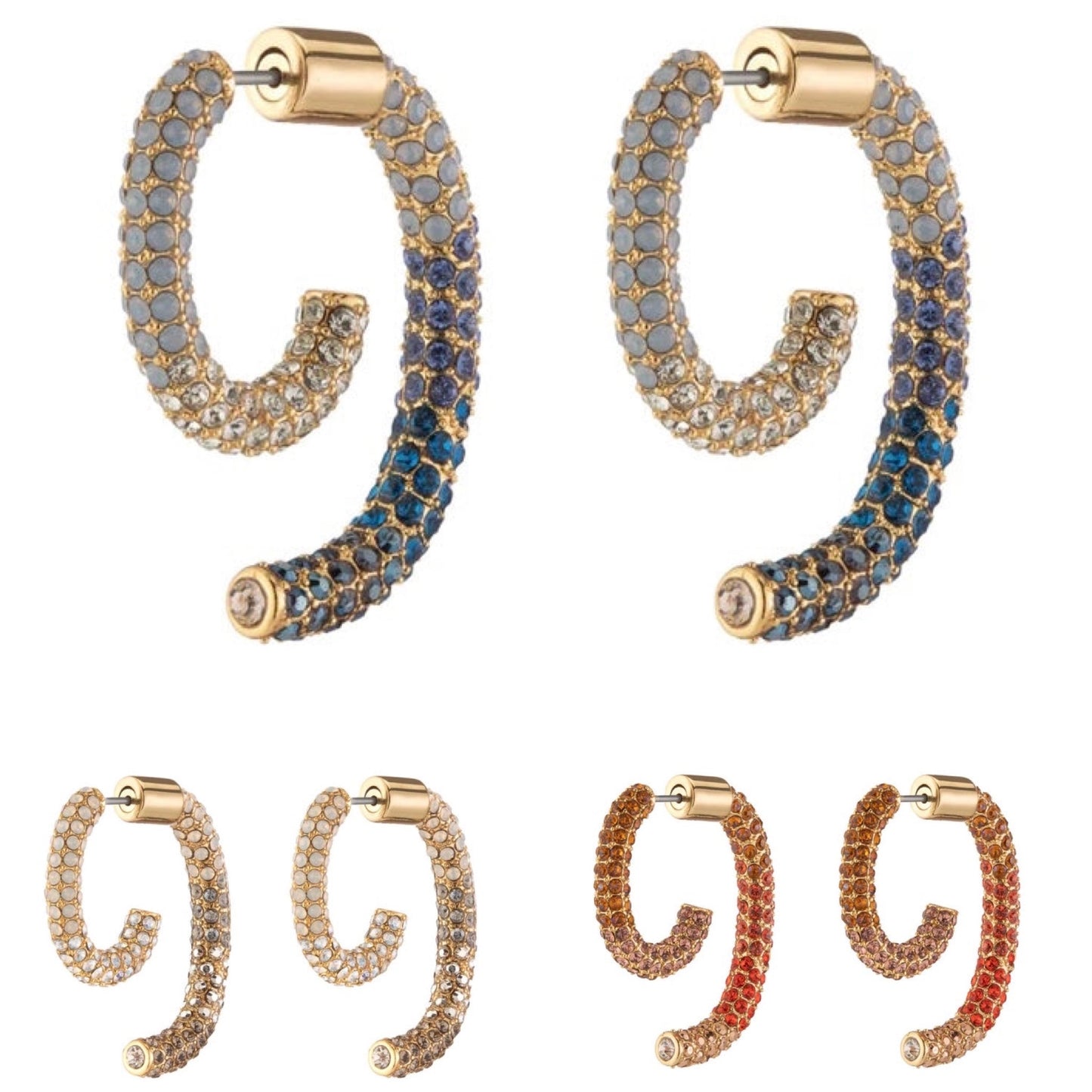 Demarson Pave Luna Earrings