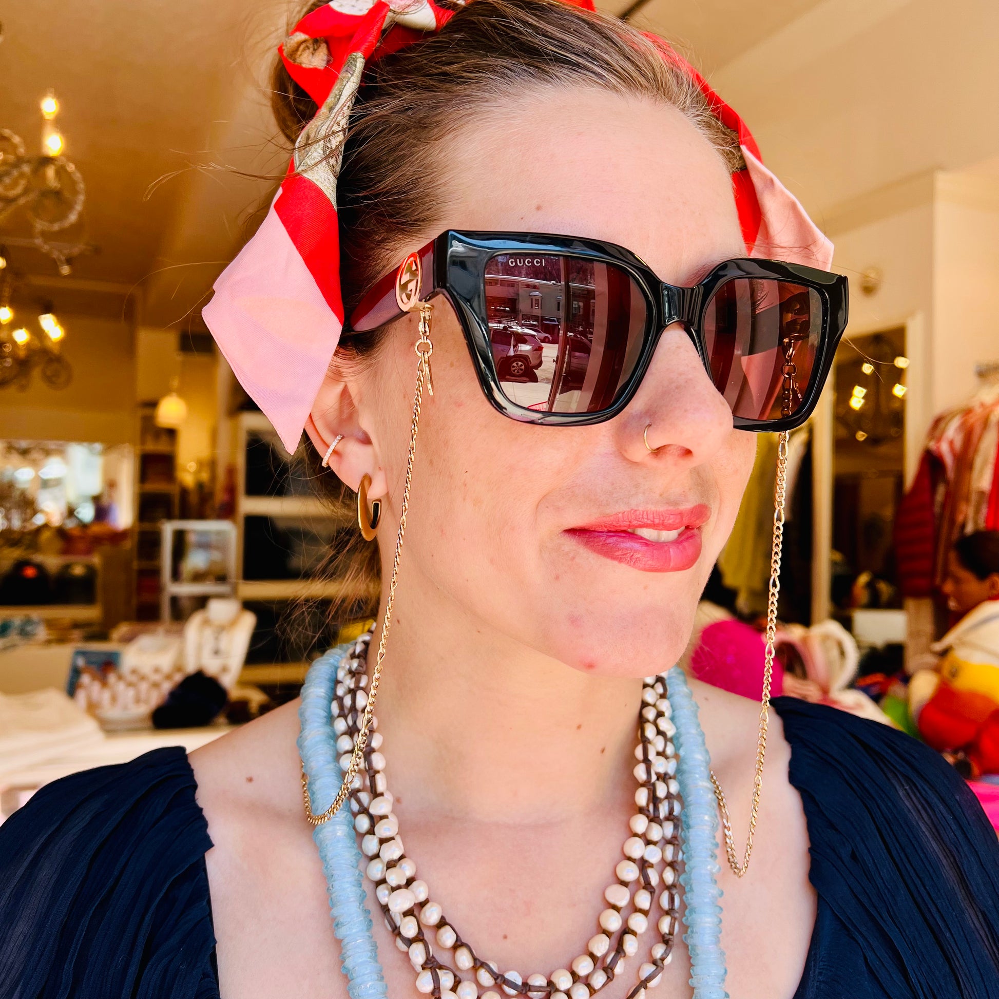 Gucci Logo Chain Glasses