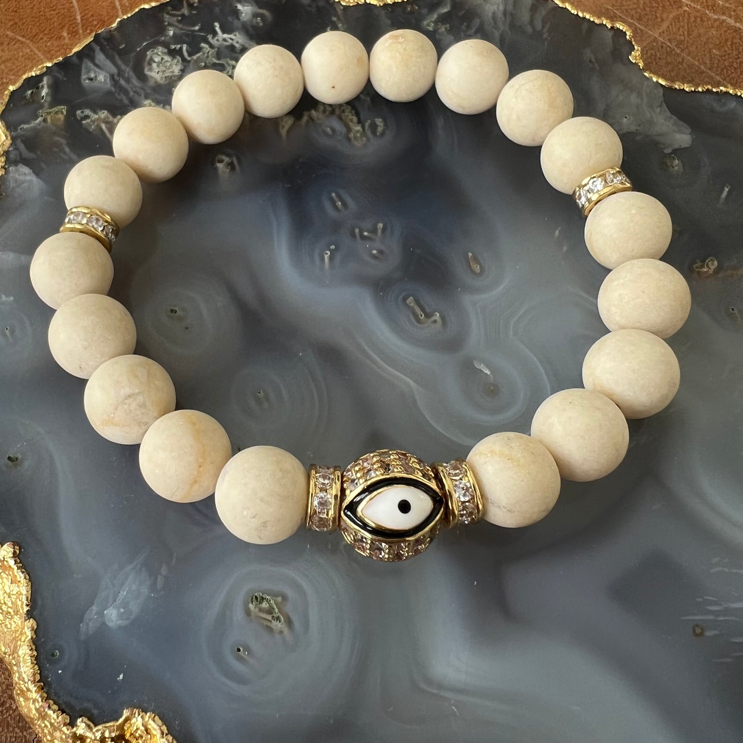Ruby & Violet Riverstone Evil Eye Bracelet