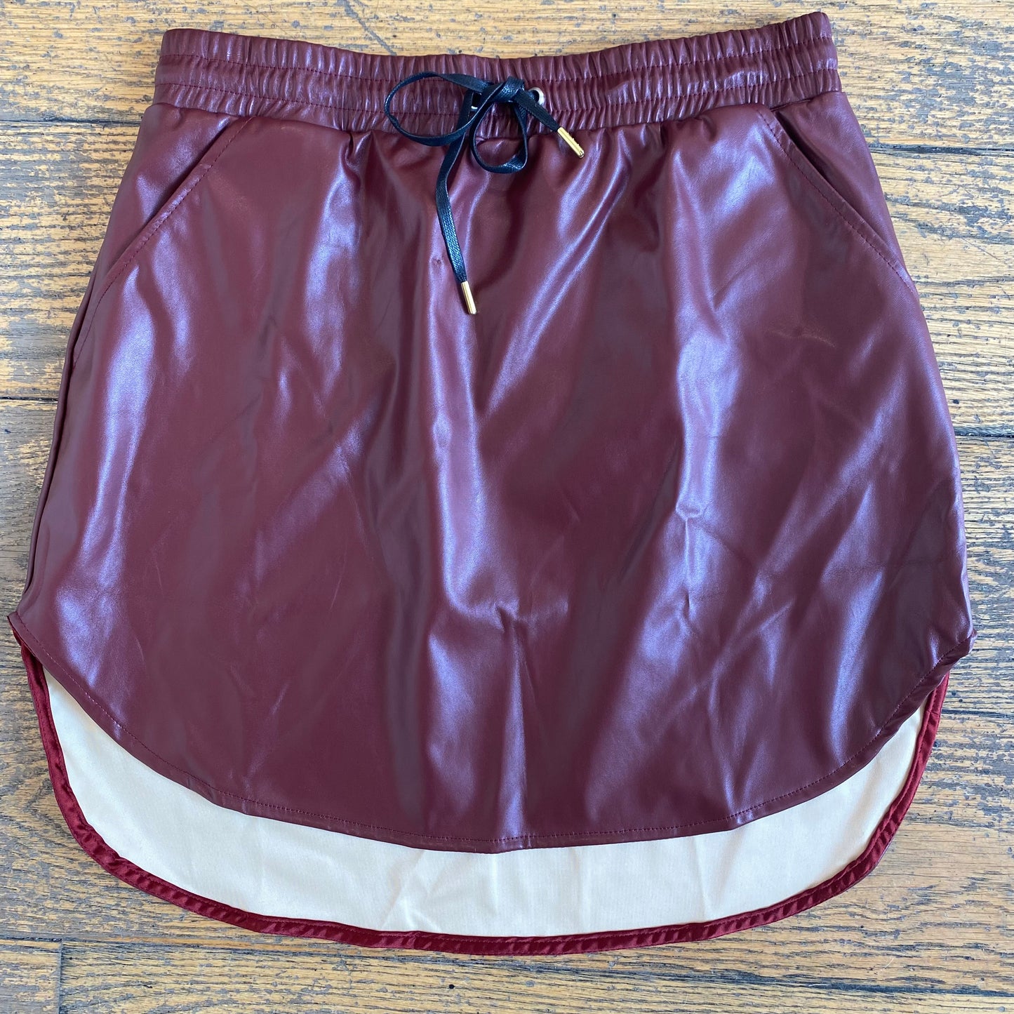 NAW Faux Leather Burg Track Skirt