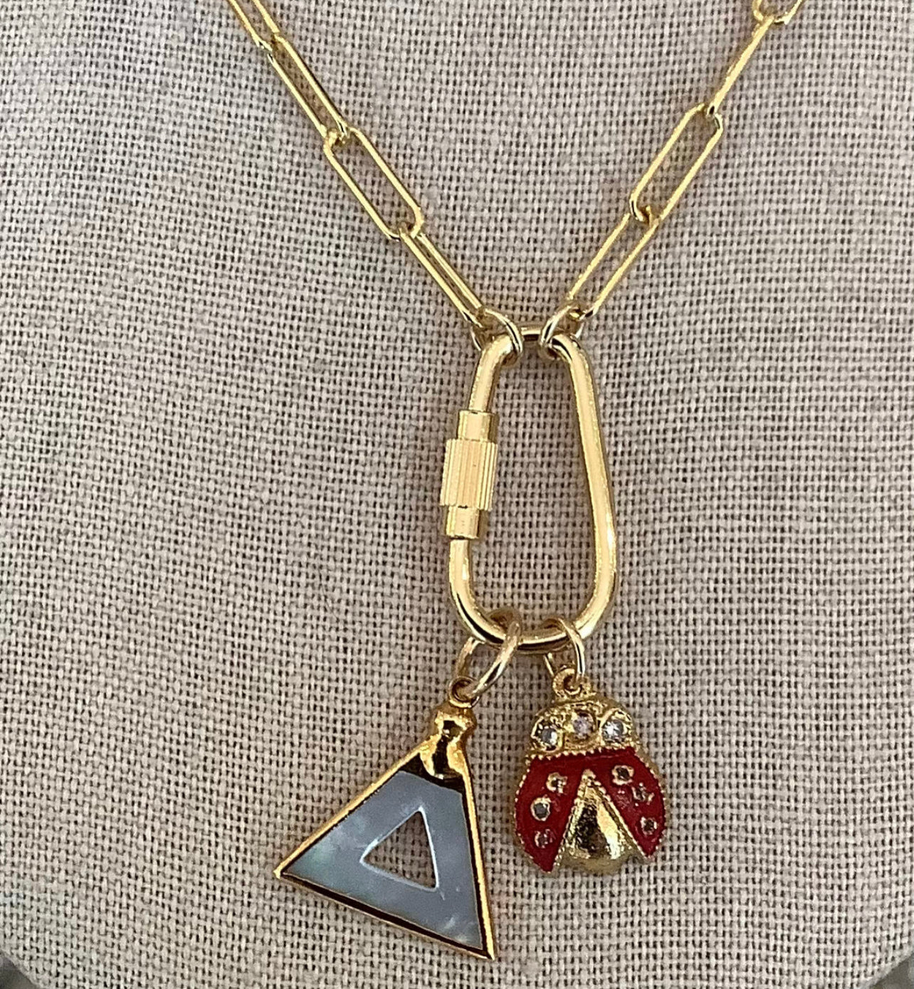 Cristina V Triangle and Lady Bug Necklace