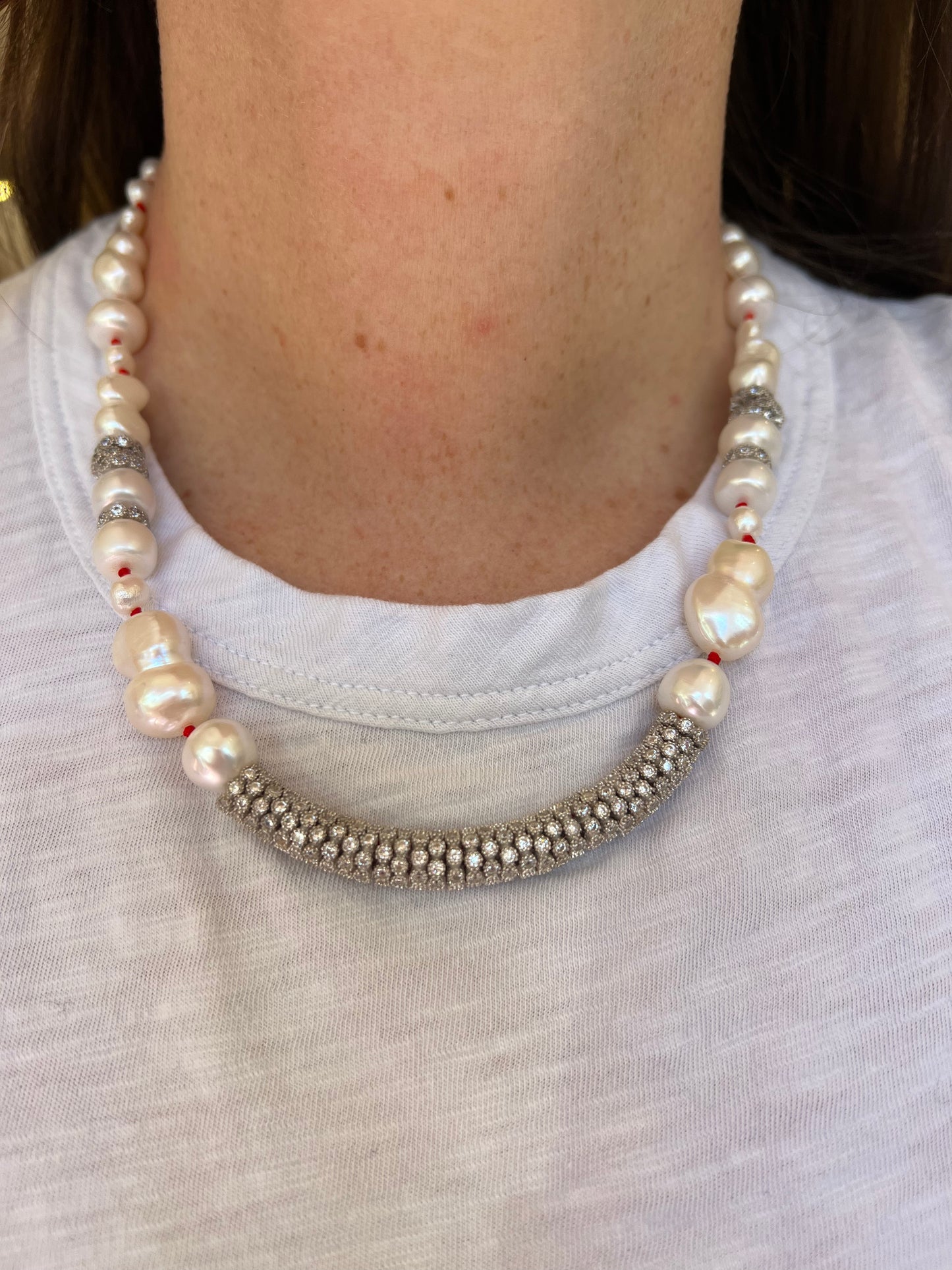 Maisonirem Get Lost Crystal Pearl Necklace