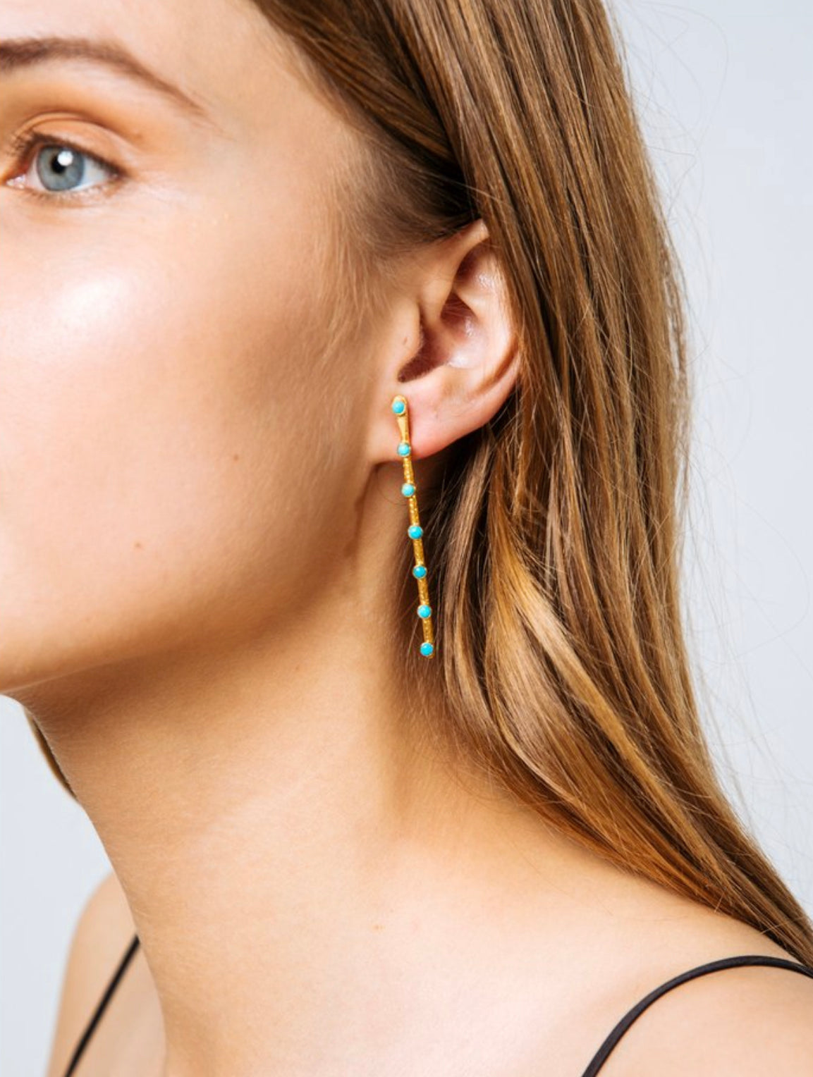 Kate Swail Confetti Turquoise Stick Earring Short