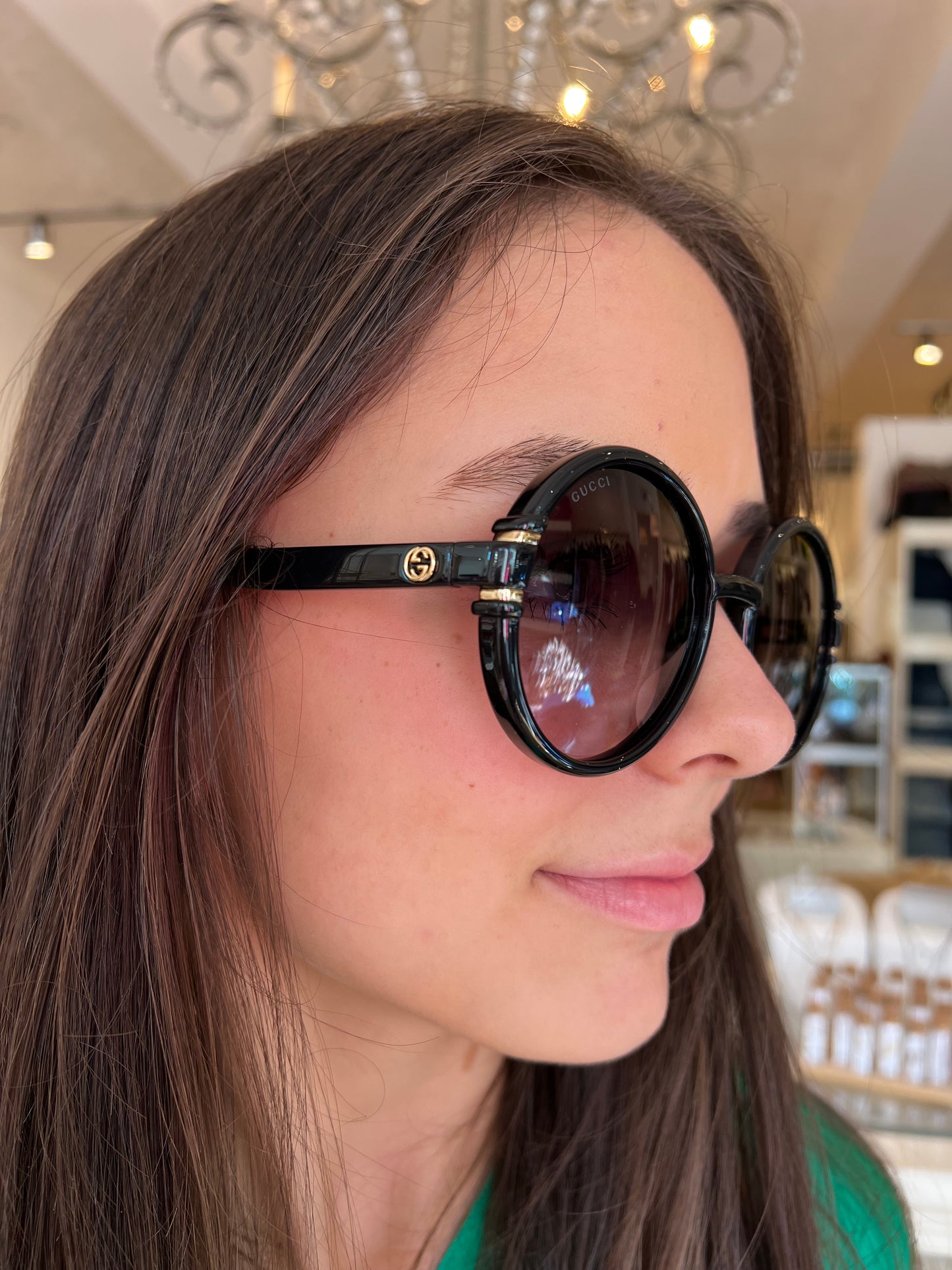 Gucci black round sunglasses online