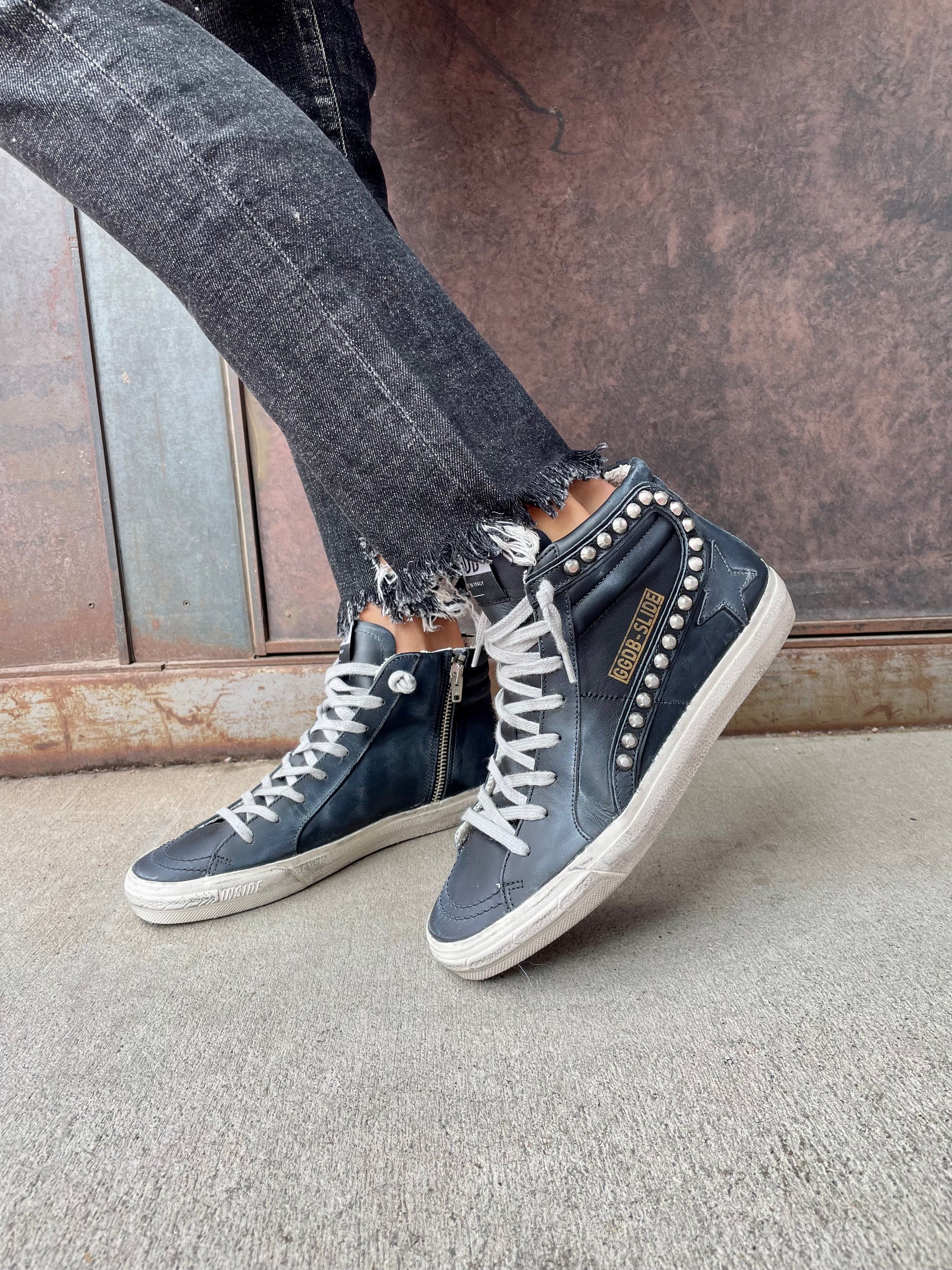 Black golden goose deals slide