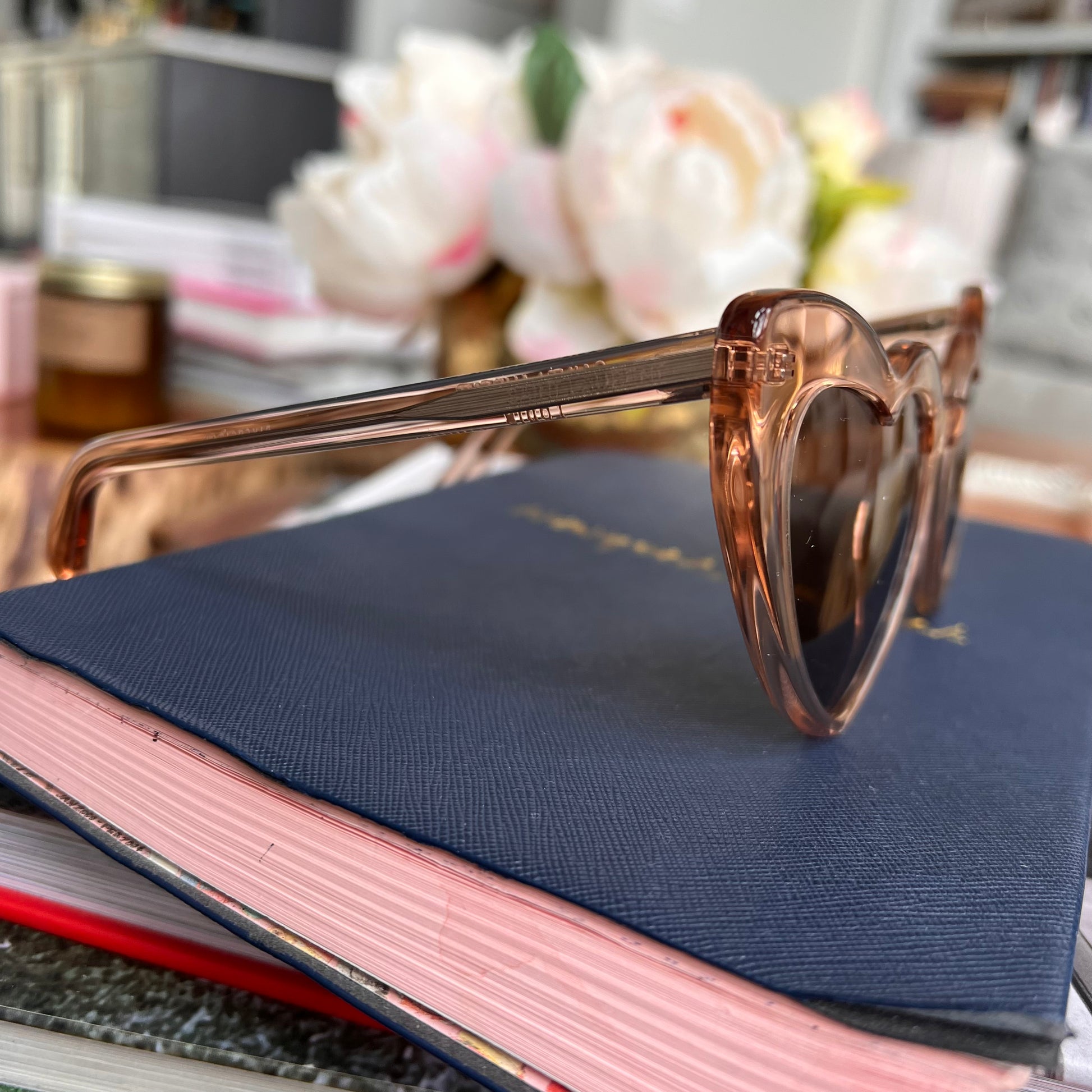 Saint laurent heart hot sale cat eye sunglasses